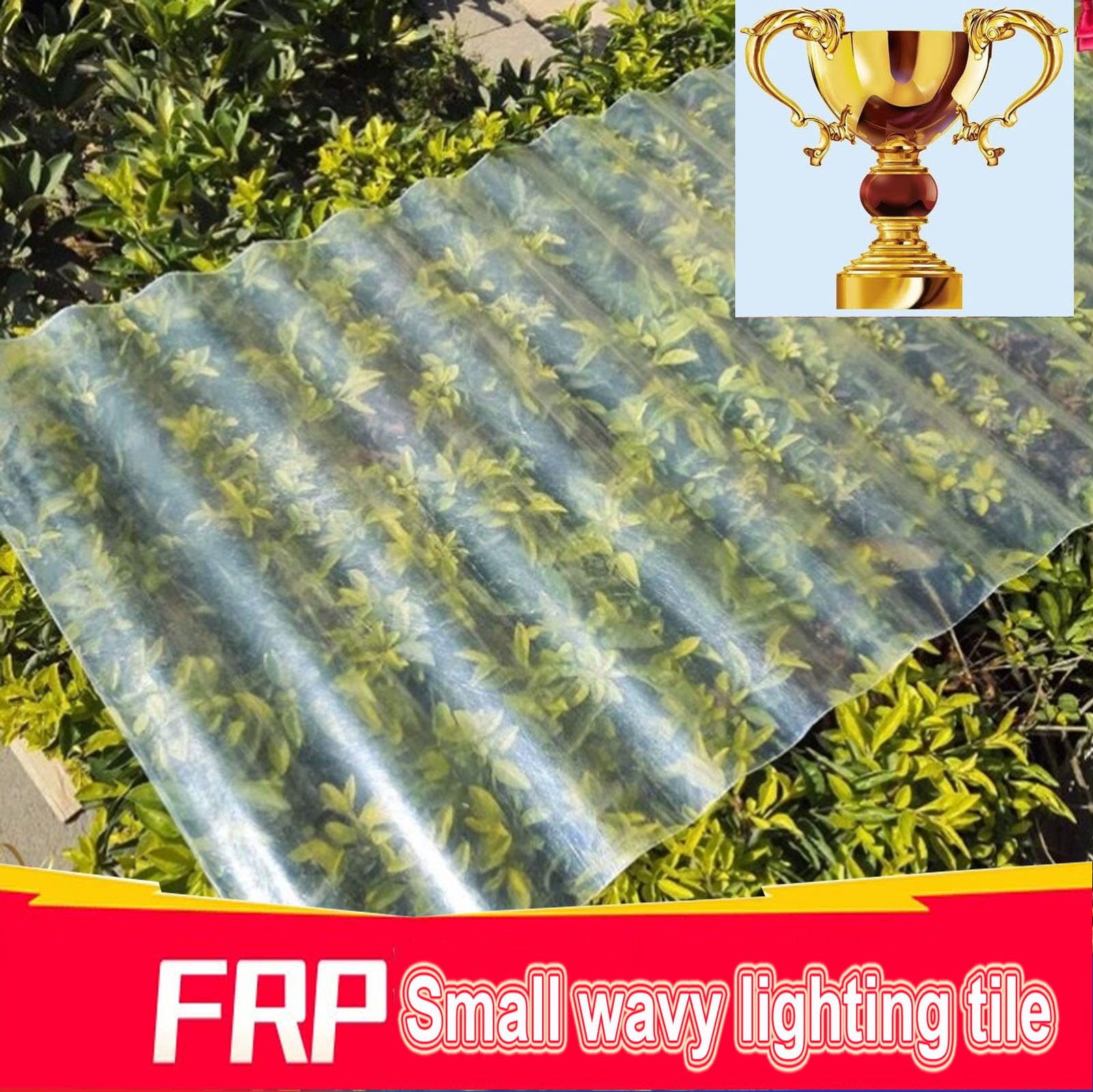 Hojas de Techo Corrugado, 1.5mm Panel para Tejado Transparente, Paneles para Tejado Resistentes al Impacto, Chapa Ondulada para Invernaderos, Placa Ondulada Anti-UV (0.9×1.7m/35×67in,1pcs)