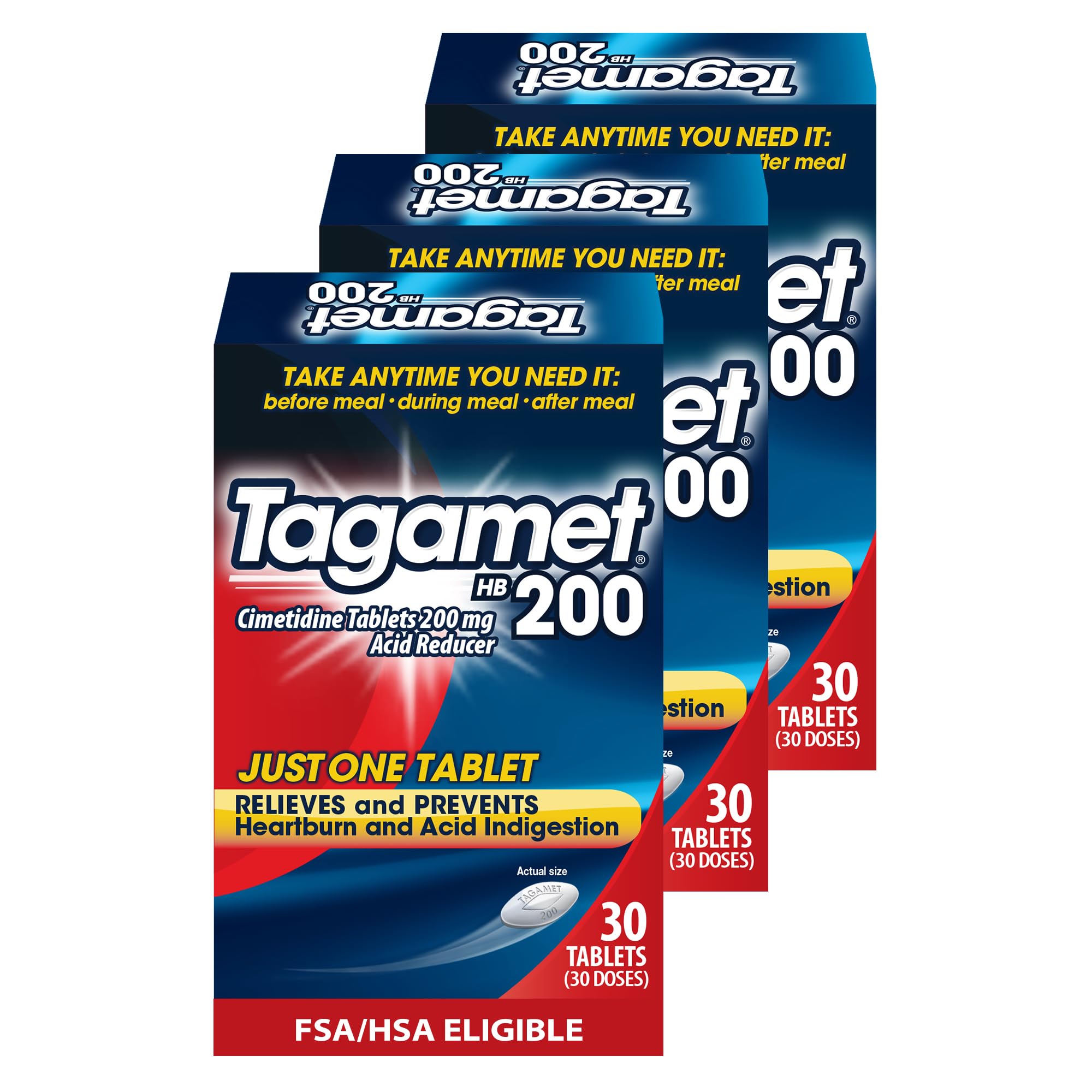 Tagamet Acid Reducer, Cimetidine 200mg, 30 Tablets, 3 Pack