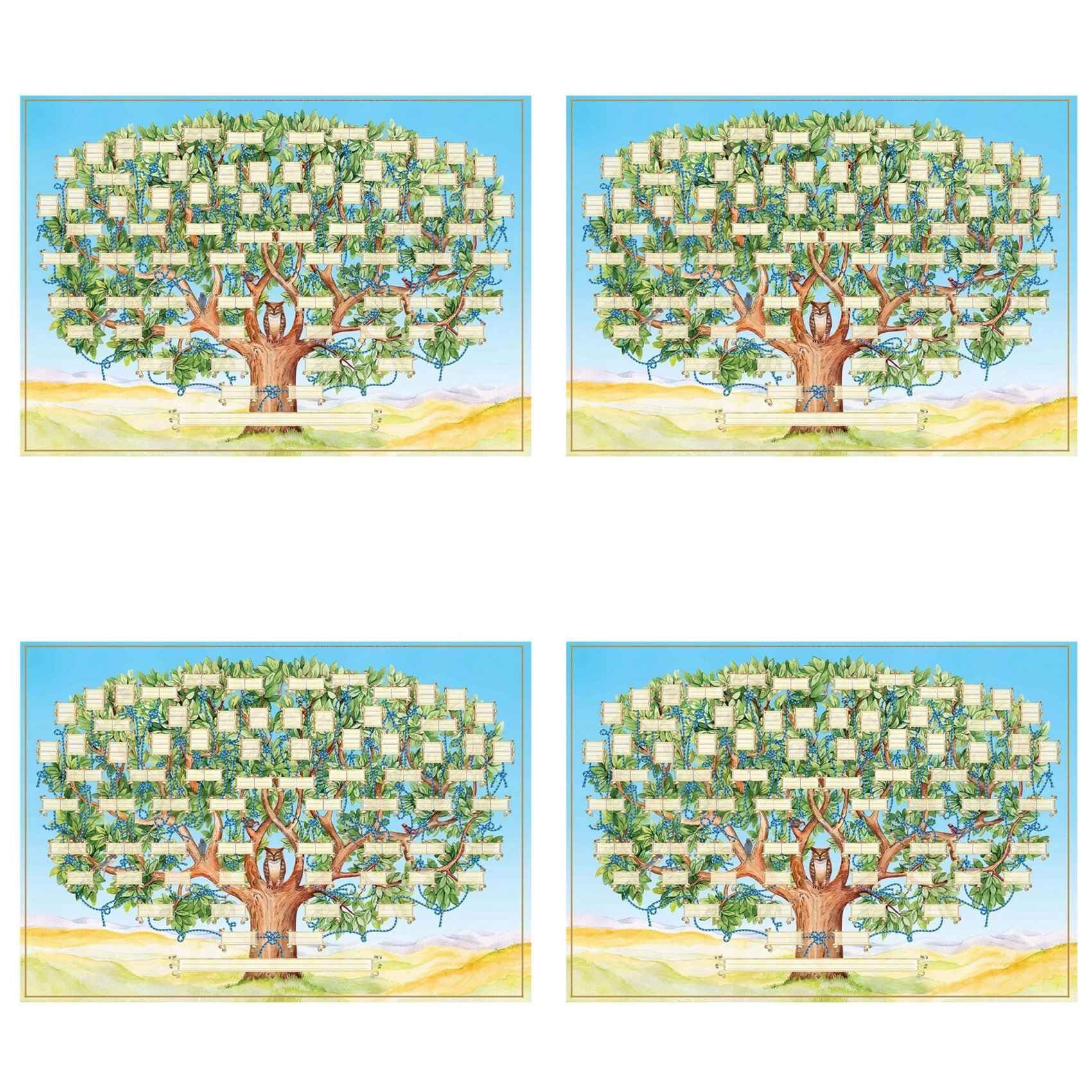 Hndhbfgrt 4X Family Tree Chart to Fill in - Blank Ancestry Chart 6-Generation Fillable Genealogy Chart Genealogy Supplies