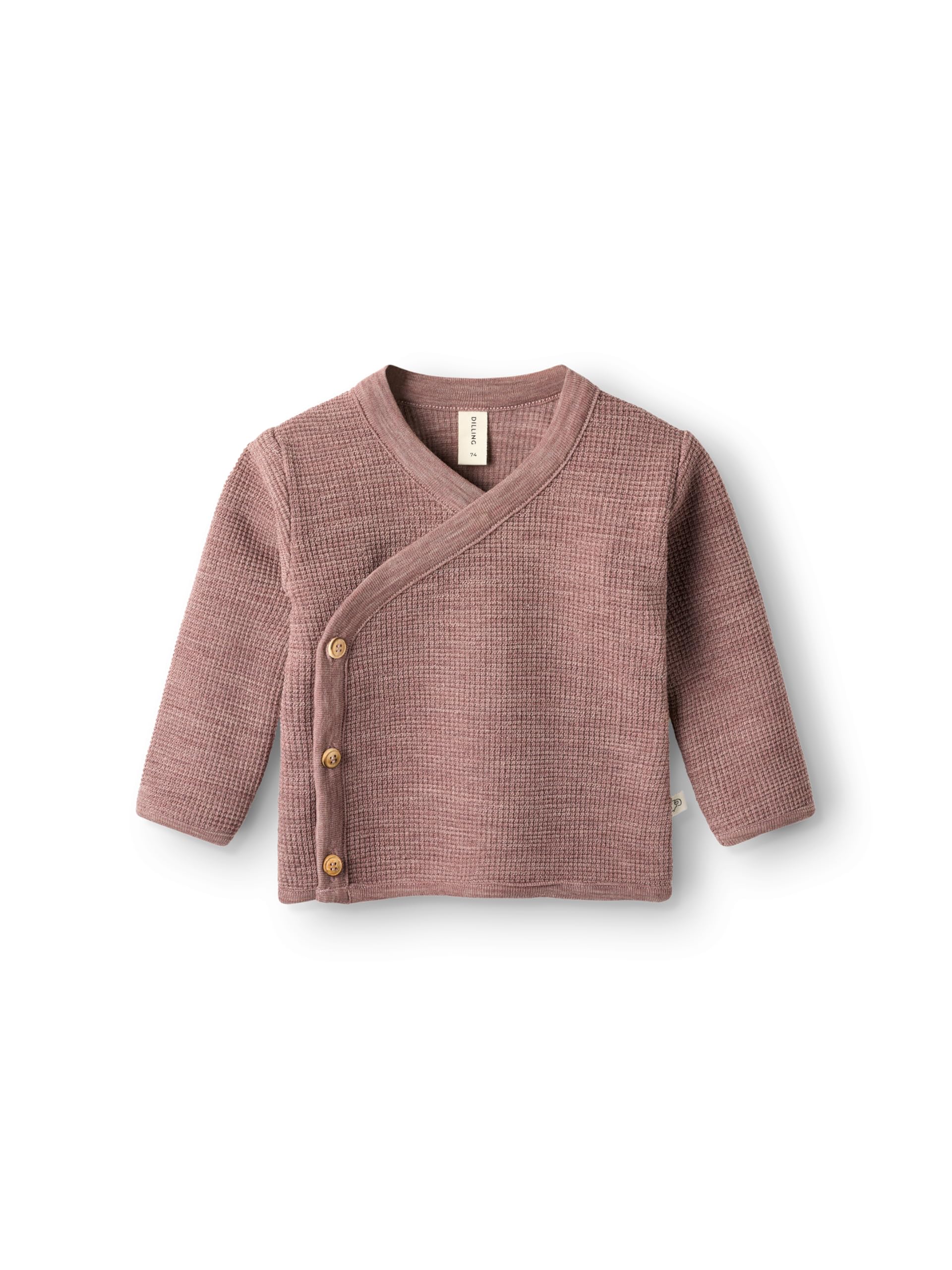 DILLING Baby-Wickelstrickjacke aus Merinowolle mit Waffelmuster