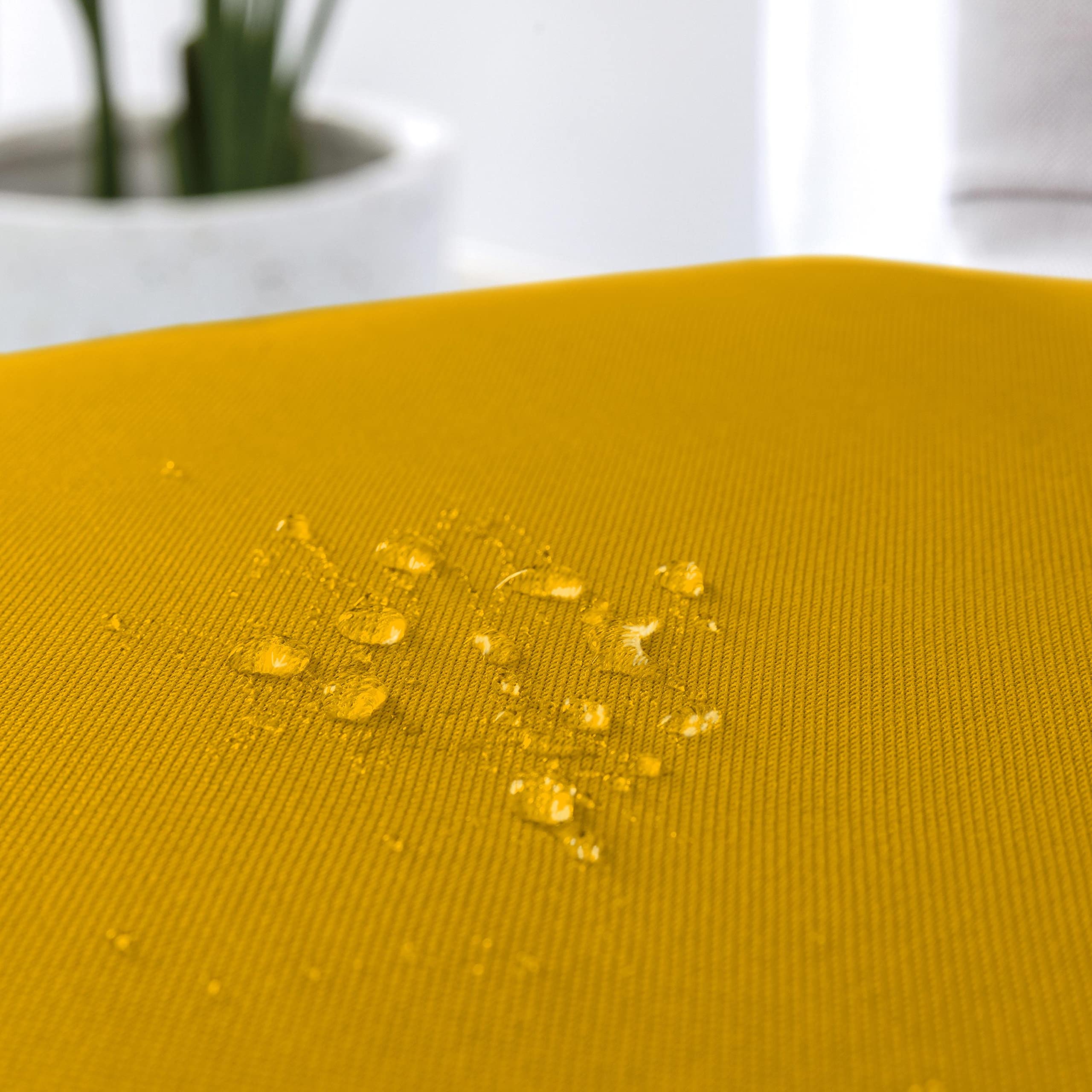 Coprisedie con Schienale 4 Pezzi Elasticizzati, Impermeabili, Misura Universale, Coprisedia Soggiorno Cucina Moderna Lavabile Estraibile - Giallo