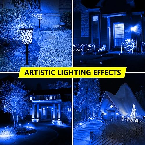 Miniatura 4 de Paquete de 2 bombillas LED azules A19, 120 V, E26, luces LED azules de Navidad, 9 W, reemplazan hasta 100 W, bombillas de colores regulables para el