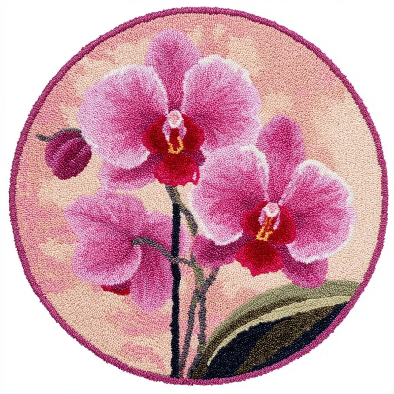 Kitquiver Tapestry Kits for Adults Pink Phalaenopsis Orchid 60x60cm