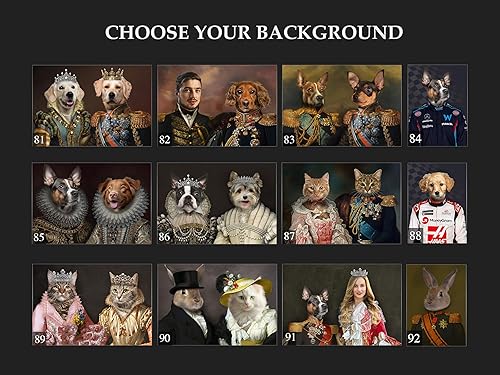 Miniatura 7 de Lienzo personalizado con retrato de mascotas reales de la foto, retrato personalizado de mascotas renacentistas, retratos reales personalizados,