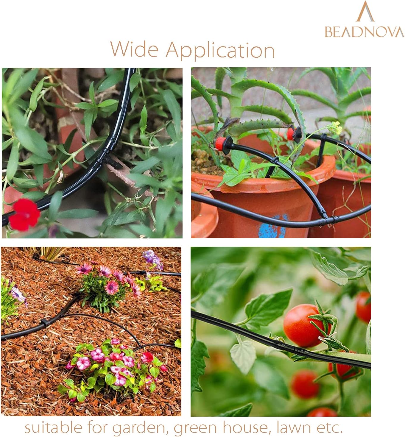 BEADNOVA Drip Irrigation Connectors 30 Pcs 1/4 Inch Barbed Drip Line Plugs End Plugs Irrigation Connectors for 1/4 Inch Tubing Water Tubing Gardening Supplies (30pcs)