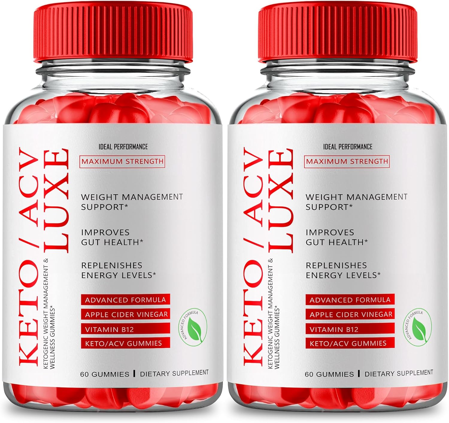 Keto Luxe + Gummies, Keto Luxe ACV Keto Supplement Gummies - Maximum Strength, Keto+ ACV Gummys, All Natural Support Formula Keto+ACV Advanced Formula, Keto Luxe Gummy Reviews (2 Pack)