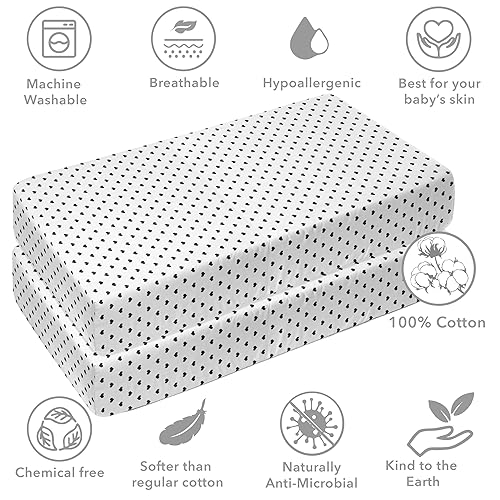 Miniatura 5 de Bacati - Paquete de 2 sábanas bajeras de muselina de algodón 100% muselina de algodón para cuna, sedosas, suaves, transpirables, para colchones