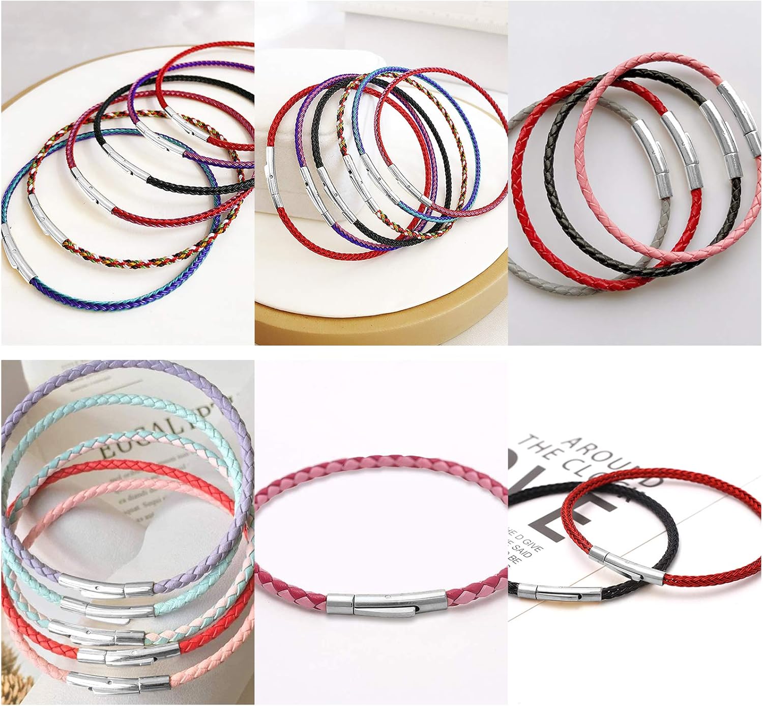 UNICRAFTALE 6 Sets Small Column Bayonet Clasps Stainless Steel Jewelry Clasps Leather Cord End Connectors for Bracelets Necklaces Buckle Jewelry Making Hole:2mm - Image 7