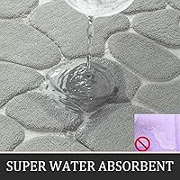 Vista 4 de YIHOUSE Juego de Alfombras Tapetes de Baño de 3 Piezas Gris Claro, Juegos de Alfombras de Baño de Espuma Viscoelástica, Alfombras de Baño