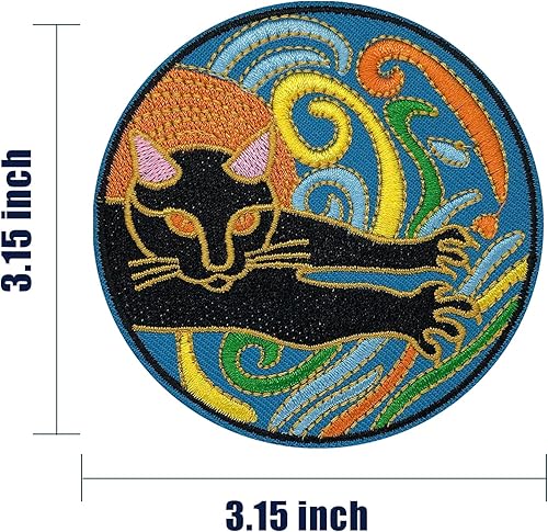 Miniatura 2 de Parche para planchar, parche de gato negro, divertido parche de reparación de apliques para planchar o coser, accesorios de bricolaje para ropa,