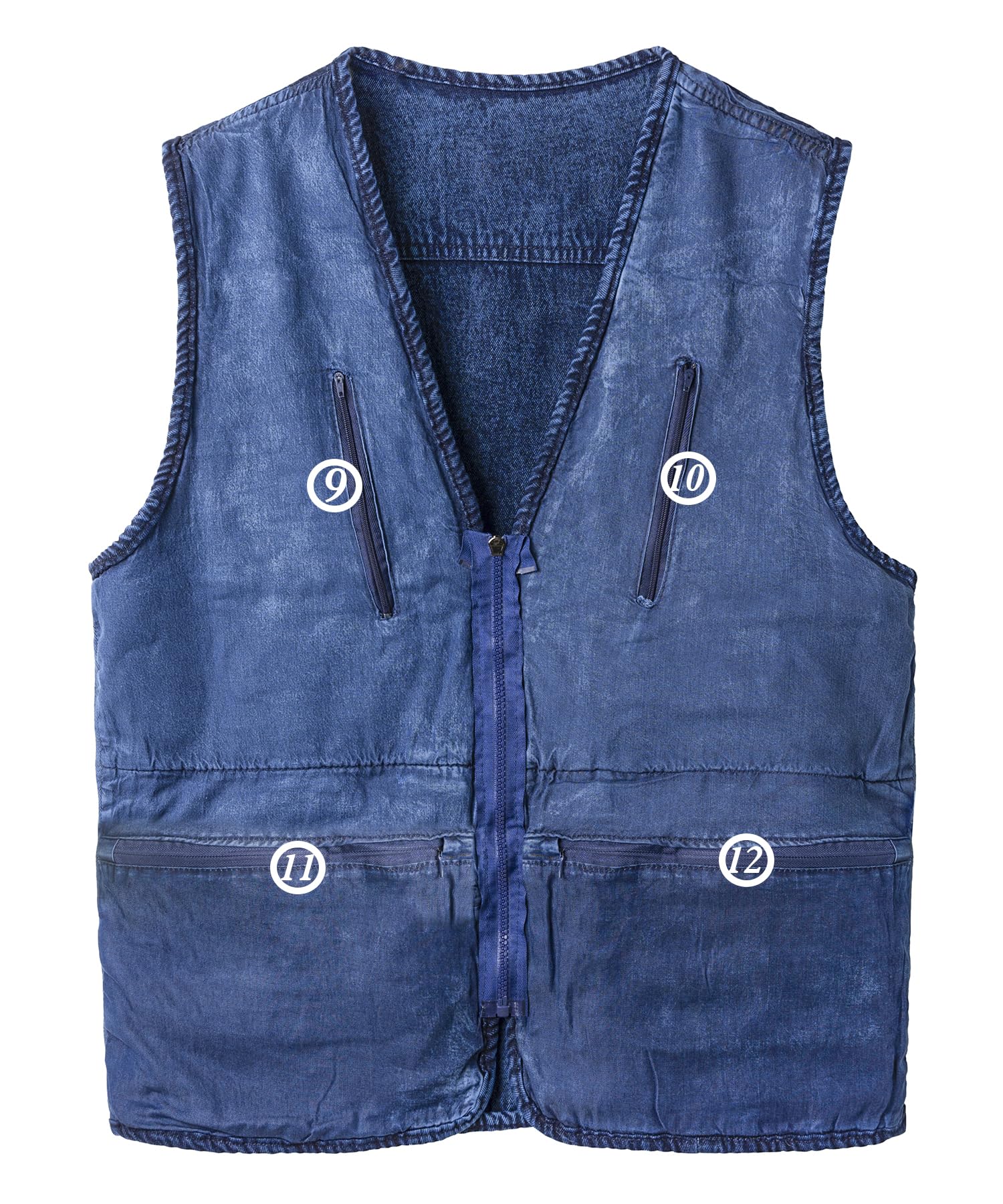 Gilet en Jean pour Homme Cowboy Gilet Moto Multipoches Veste en Jean Sans Manche Denim Gilet Biker