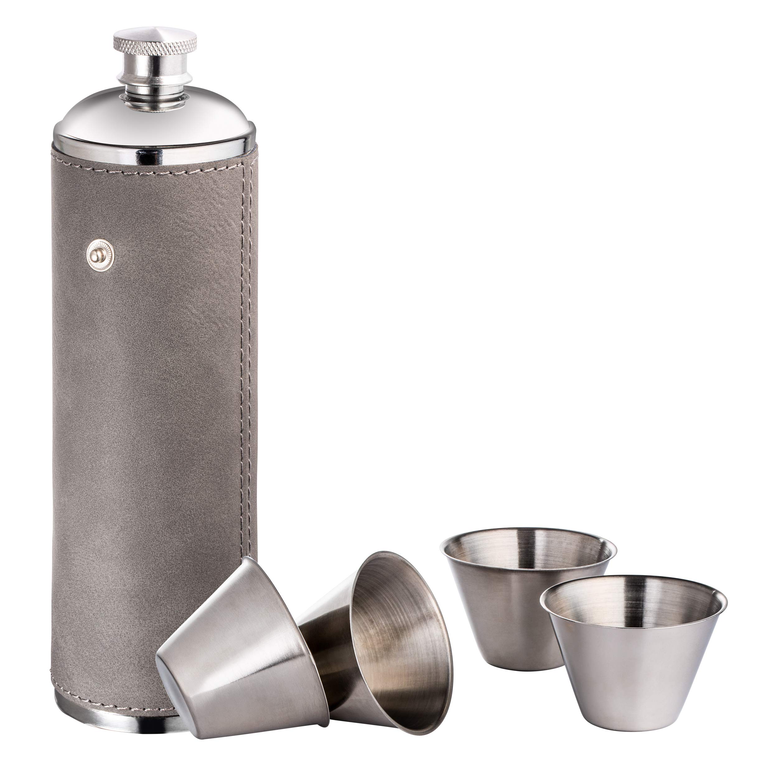 Schmalz® Set di 7 fiaschette in acciaio inox con incisione da 175 ml, confezione regalo