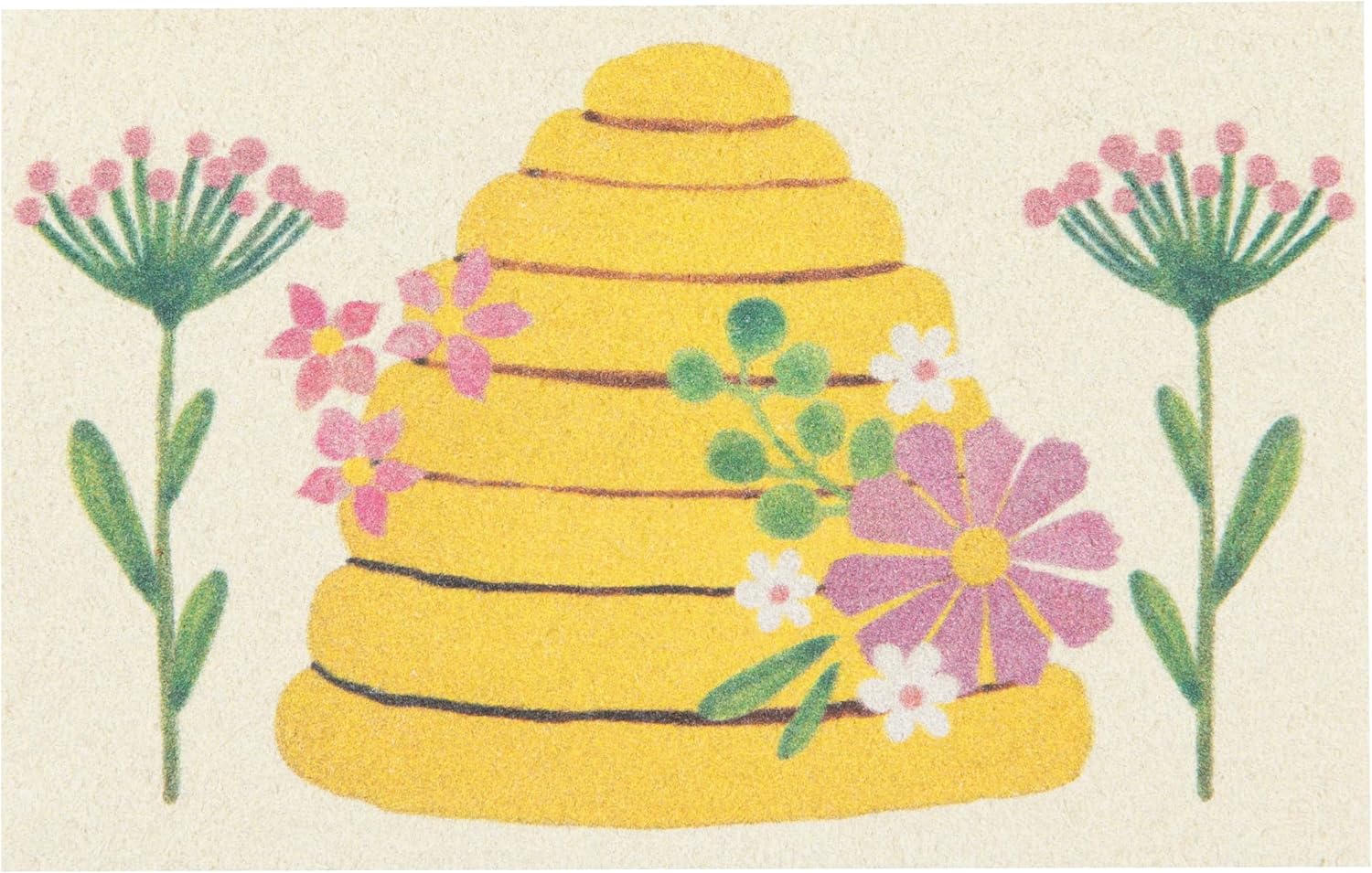 Now Designs Bee Garden Pop Up Sponges Set of 4, 100% Cellulose, Eco-Friendly, Biodegradable, W2.75 x L4.25in, Folk Art-Inspired Design image 2
