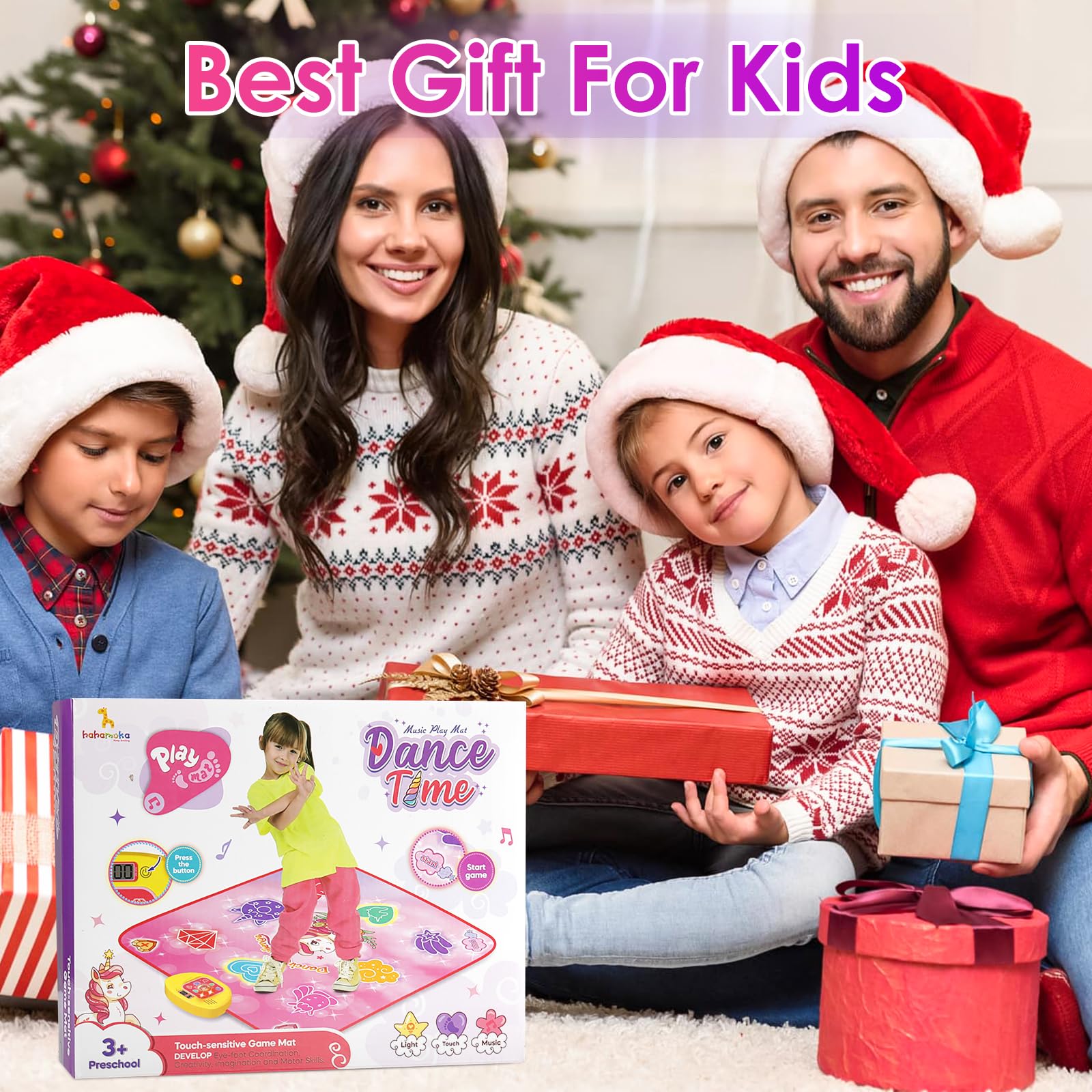ZWOOS Tappetino da Ballo per Bambini da 3 a 12+ Anni, Tappetini da Ballo Bambina Giocattolo, Elettronico Tappeto Musicale Regalo Bambina 3 4 5 6 7 8 9 10 Anni per Natale e Compleanni