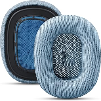 Premium Replacement Ear Cushions for Apple AirPods Max Headphone, Protein Leather Memory Foam Earpads Leather-Blue