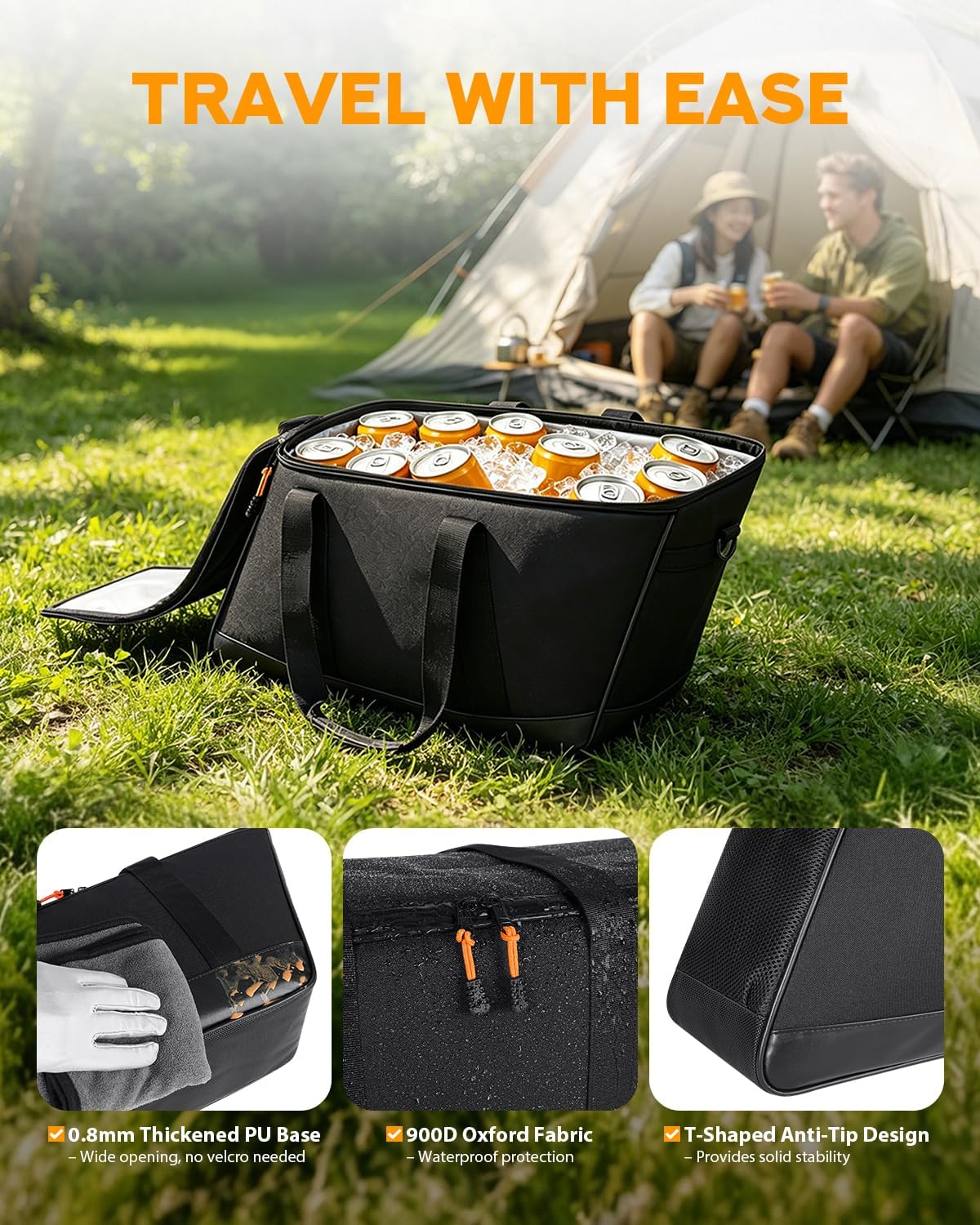 PBYMT Saddlebag Cooler Bag with Leakproof PVC, 900D Oxford Insulated Motorcycle Insert Cooler Fit for Harley Touring Road Glide Street Glide Road King Electra Glide 1993-2025（1Pcs）