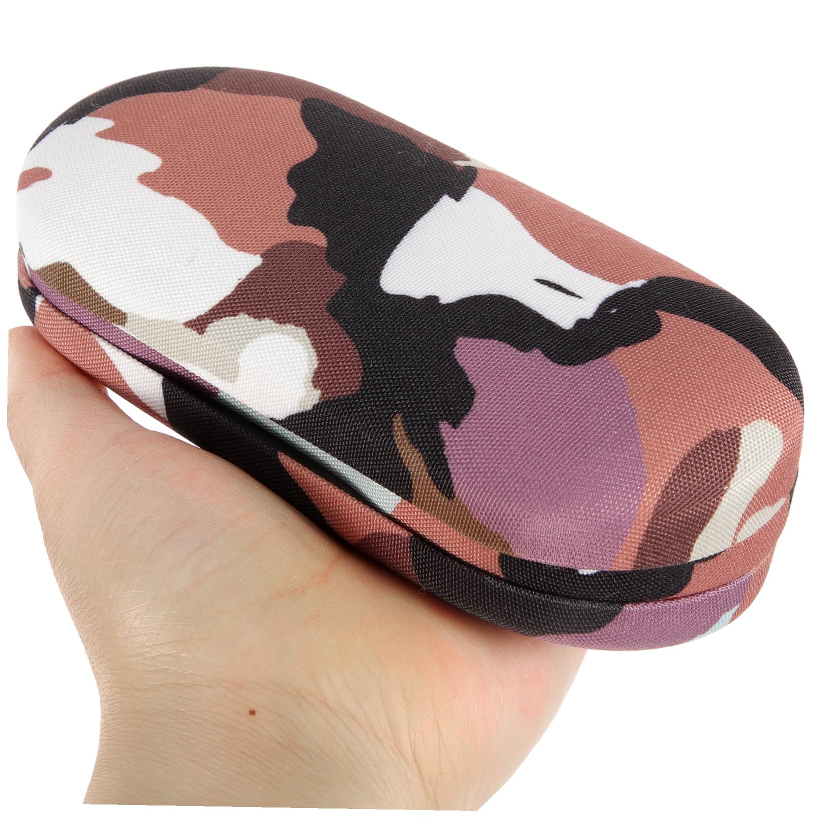 2ensembles Étui Lunettes Double Compartiment Rigide Pochette de Voyage pour Lunettes de Soleil et Lentilles Invisibles Style Camouflage avec Miroir