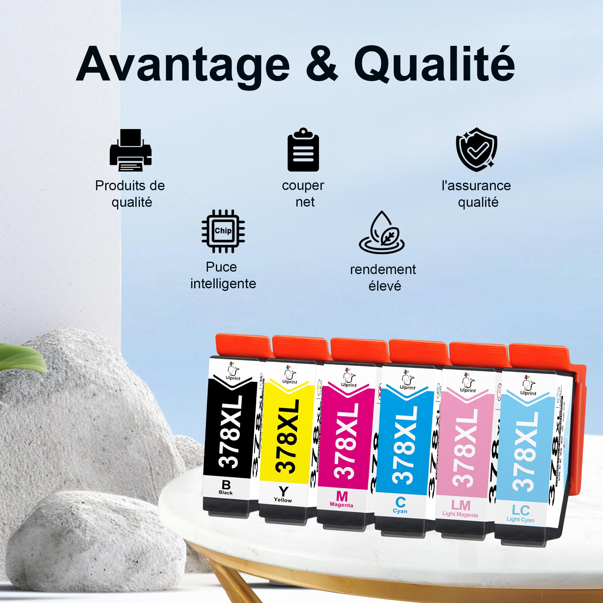 Uiprint 378XL Cartucce d'inchiostro compatibili Epson 378 XL per Expression Photo XP-8500 XP-8600 XP-8505 XP-8605 XP-8700 XP-8000 XP-8005 XP8500 XP8600 XP8505 XP8605 XP8000 XP8005 XP8700 XP15000