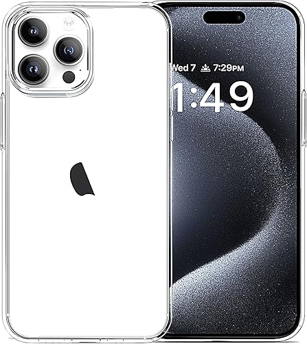 Vista 30 de JJGoo Funda transparente compatible con iPhone 15 Pro, funda de teléfono de TPU suave y transparente, a prueba de golpes, funda delgada para Negro