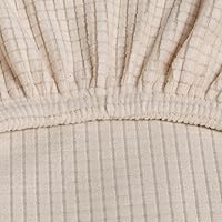 Vista 6 de SearchI Funda elástica para silla redonda con platillo solamente, fundas de repuesto de jacquard para silla de luna, protector de asientos