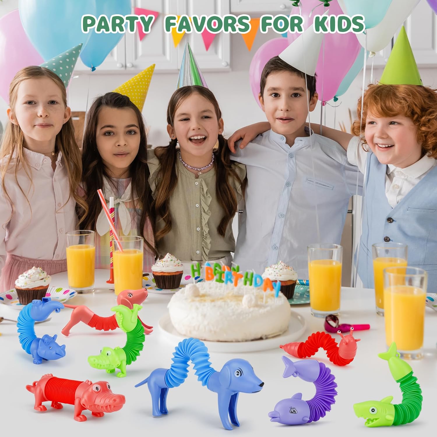 20 PCS Animal Pop Tubes Fidget Toys, Party Favors Toddlers Kids Travel Entertainments, Classroom Prizes,Carnival Prizes,Piñata Stuffers,Stress Relief Sensory Toys for Kids 3-8
