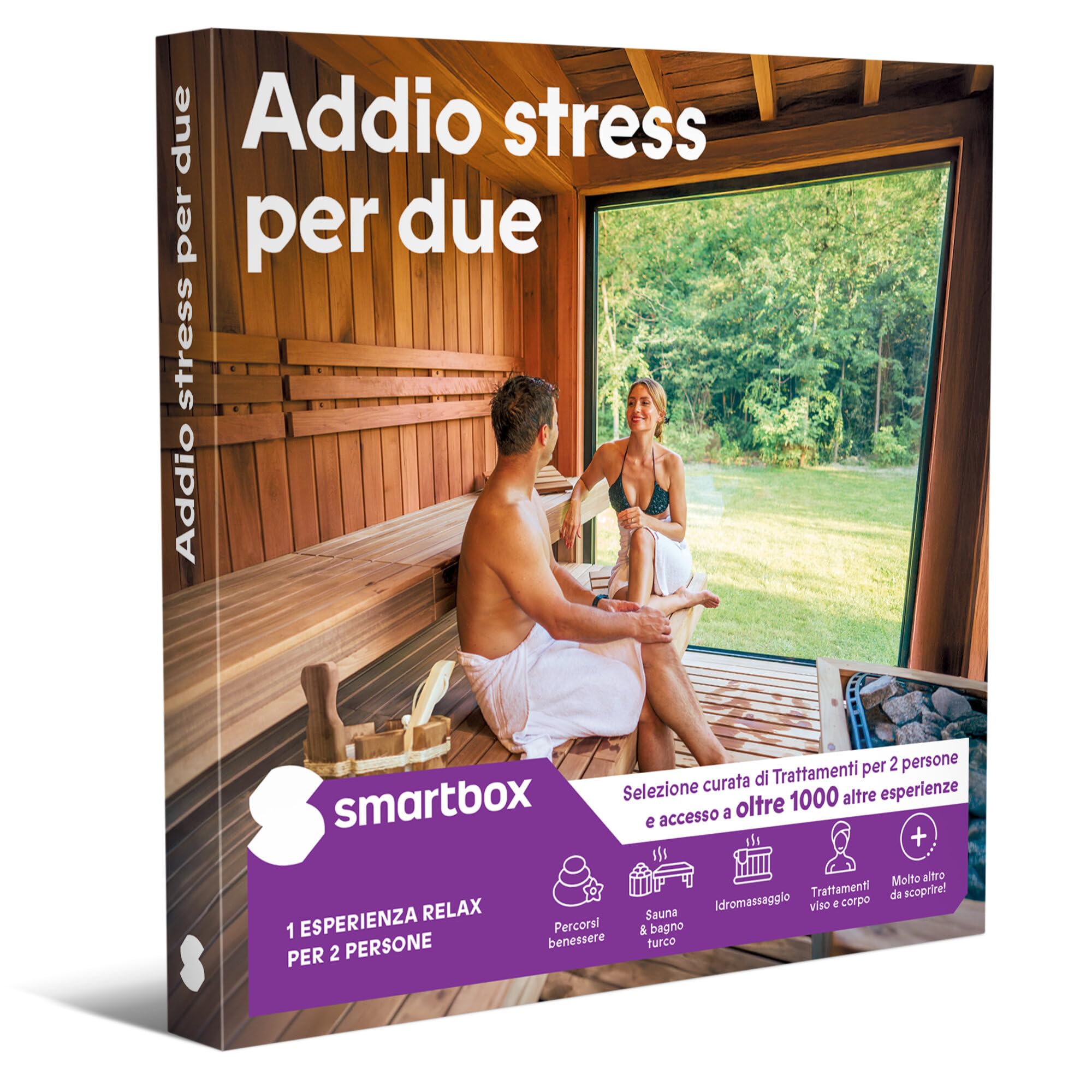 Smartbox - Cofanetto Regalo Coppia - Addio Stress per Due - Idee Regalo Originale - 1 Esperienza Relax per 2 Persone