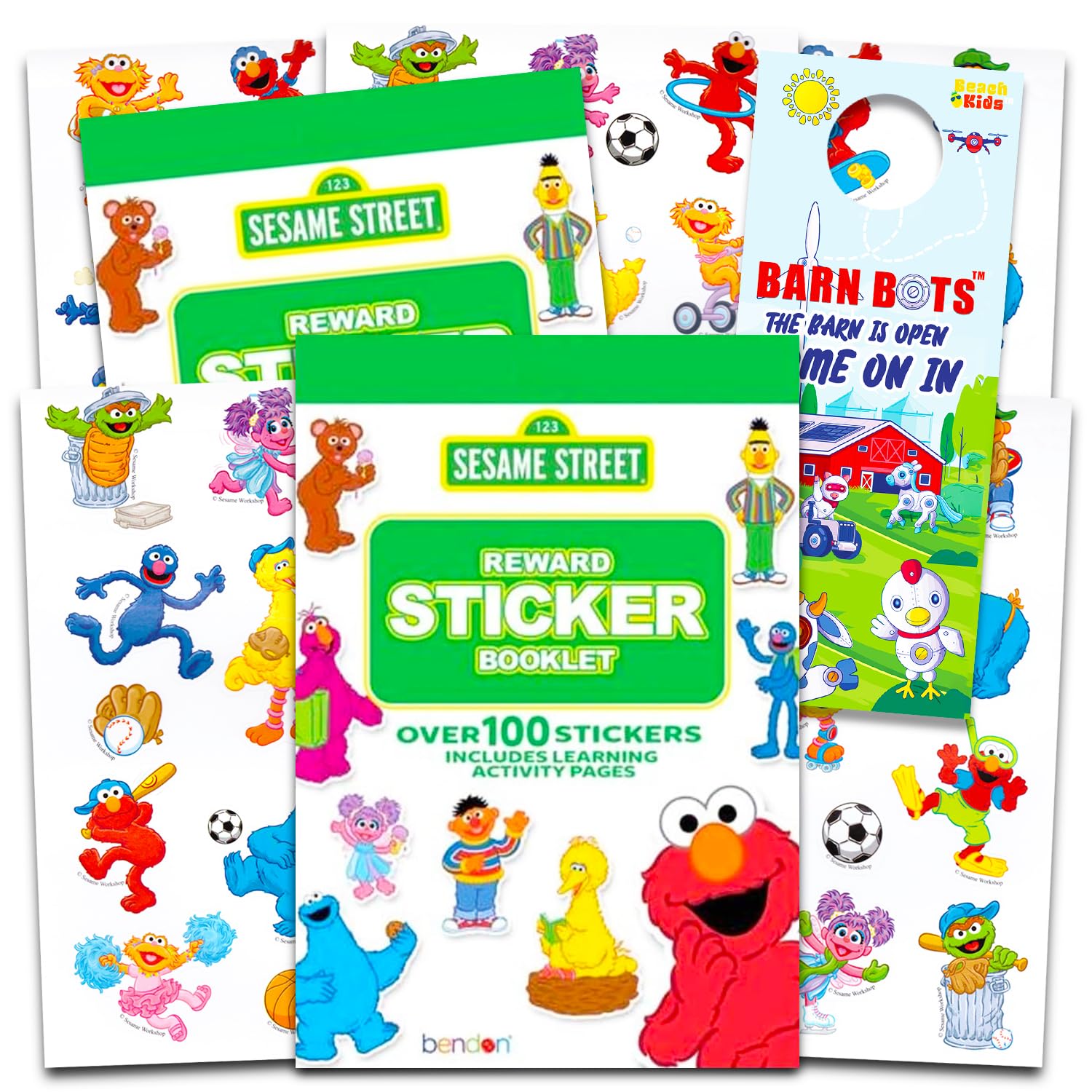 Sesame Street Reward Stickers for Kids - Bundle With 2 Books Featuring Elmo, Cookie Monster, Big Bird, More | 200 Stickers for Boys, Girls