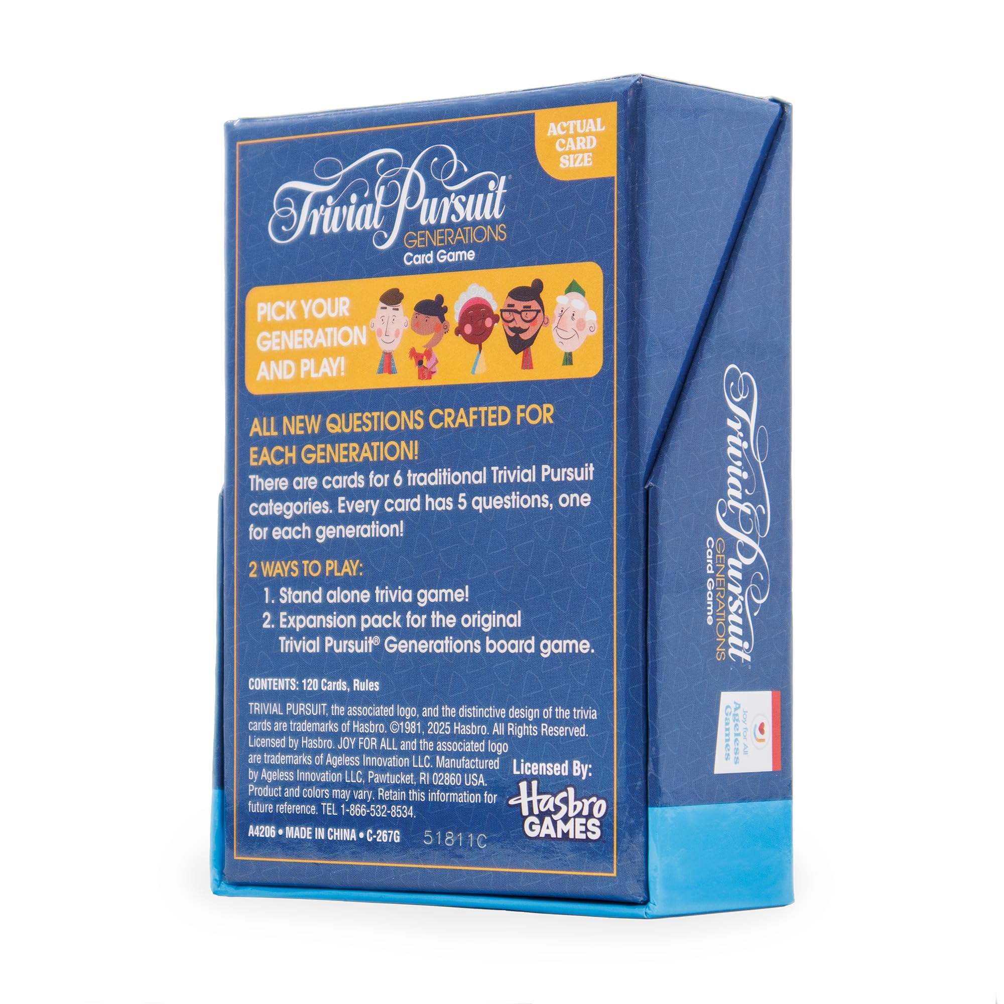 Ageless Games Trivial Pursuit Generations Expansion - Neue Multigenerationen-Trivia-Karten - Das ultimative Partyspiel für Freunde & alle Altersgruppen - Perfekt für Spieleabende & Reisen