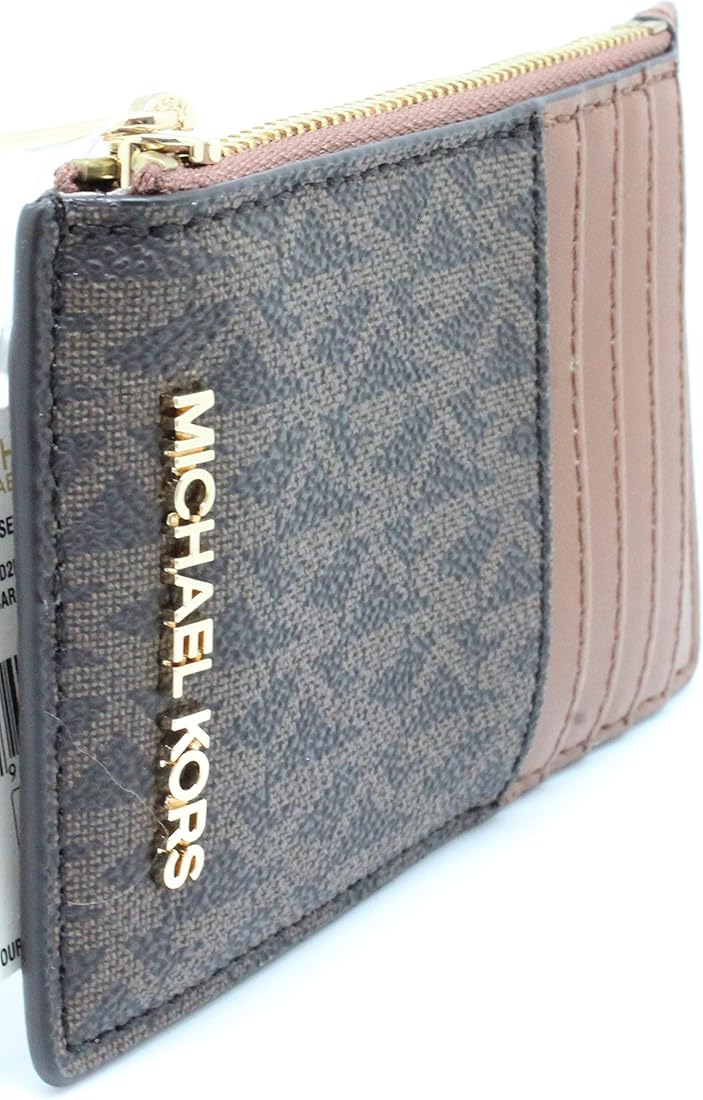 Buy Michael Kors Women Leather Jet Set Travel Top Zip Card Case