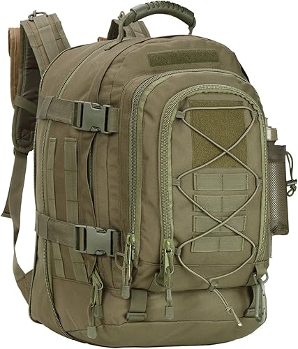 Mochila táctica grande para hombre, mochila militar con sistema de bricolaje para viajes, trabajo, campamento, caza, senderismo, deportes (verde)