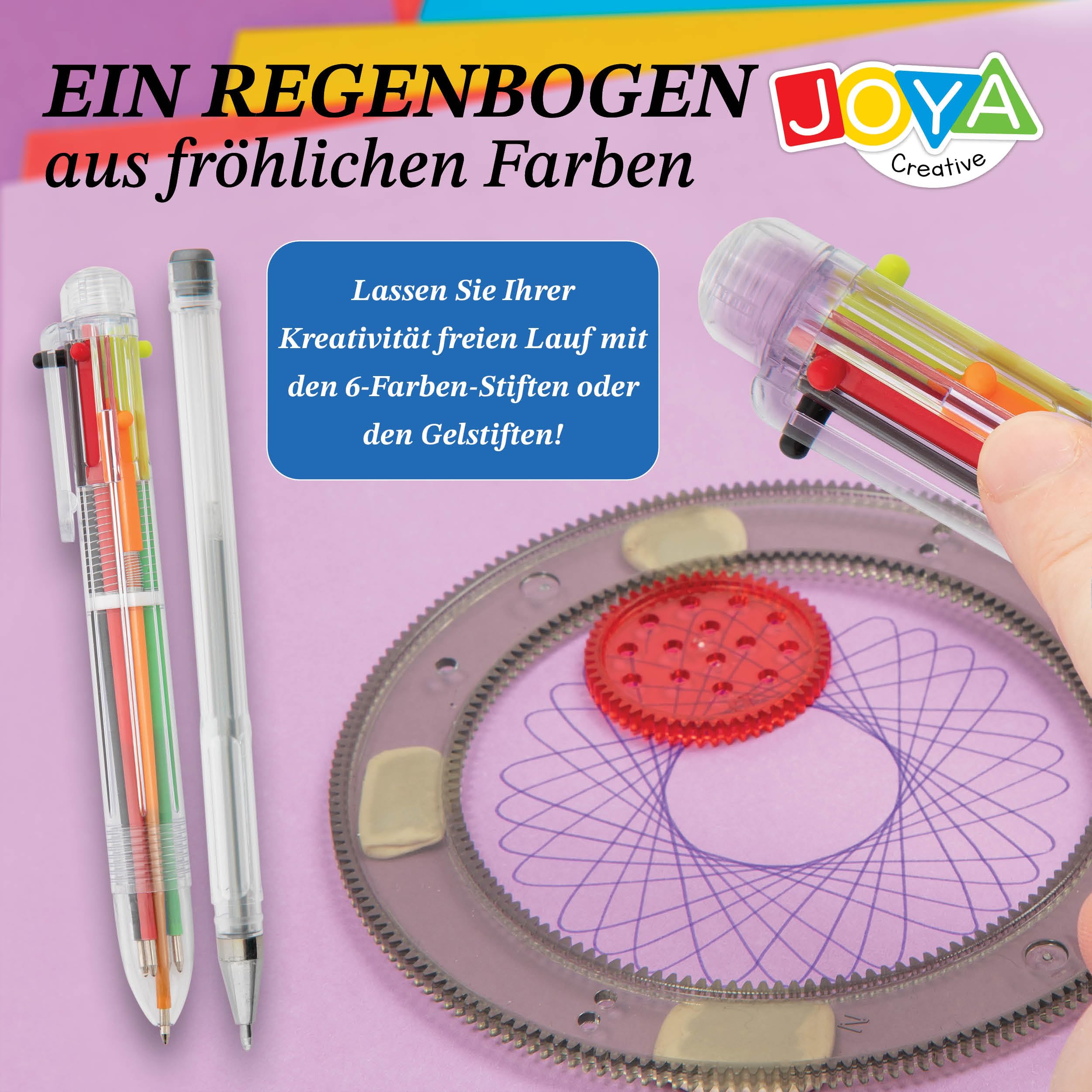 Spiral Art Set für Kinder – 24-teiliges Spirographie-Set in Deluxe-Holzetui – Kreatives Zeichen- und Malset – Spiral Designer für Kinder – Mandala Maker – Zeichenset