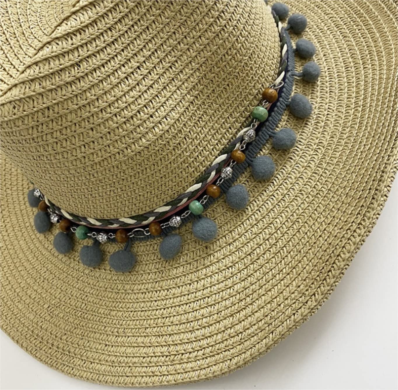 Sombrero de Playa Plegable, Sombrero De Paja Verano para Mujer, Playa ala Ancha, Protección Solar, Vacaciones Sombrero Playa Verano