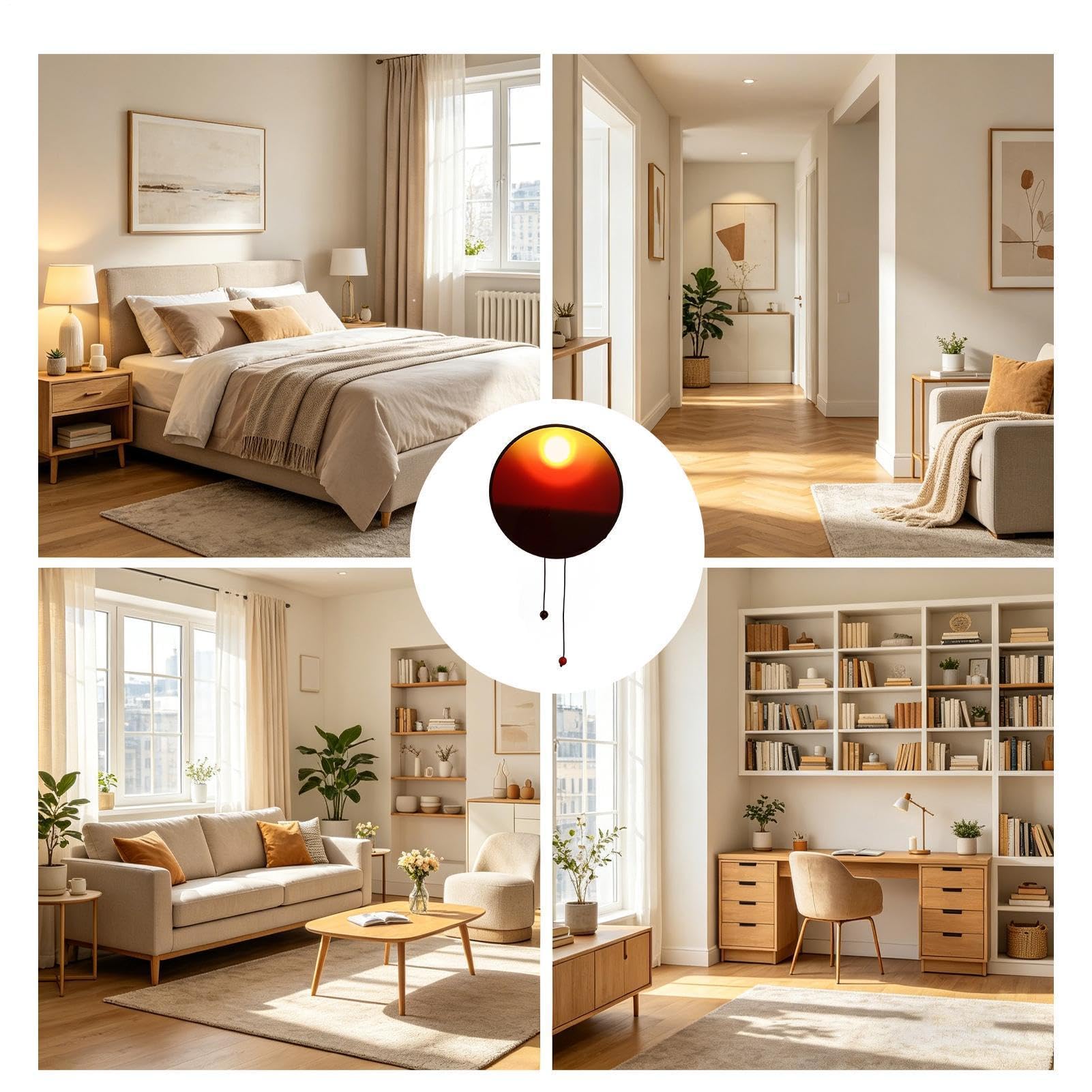 Generico Lampada da Parete Atmosfera Serale Creativa con Cordoncino Manuale - Luce Decorativa con Regolazione Luminosità per Stanza da Notte, Soggiorno, Studio e Casa