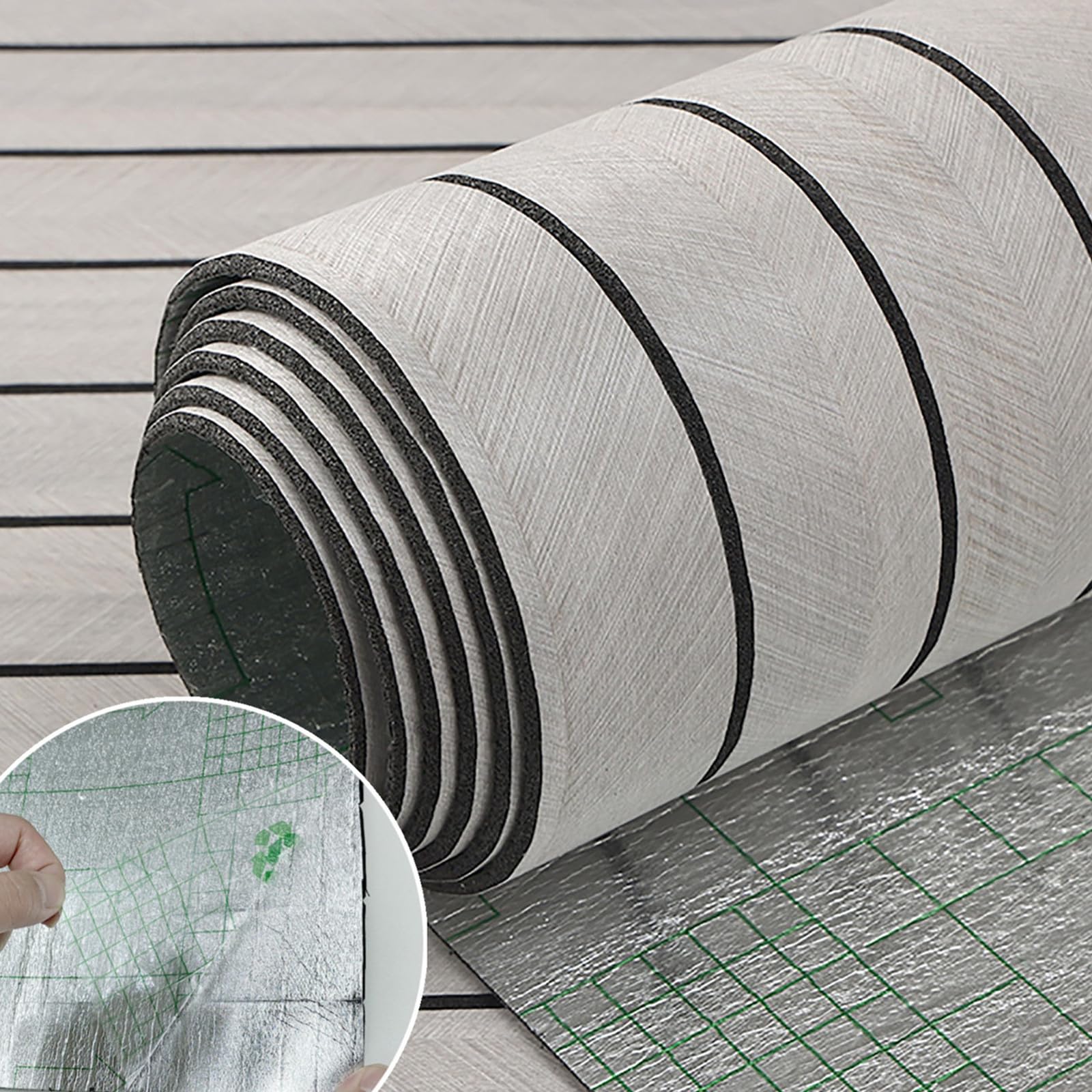 Trafagala 3mm Thick Faux Wood Panelling Wallpaper Foil Insulation 3D Foam Wall Panels Self Adhesive Wallpaper Grey Wooden Slat for Bathroom Waterproof Kitchen Living Room Bedroom Ceilings — image 1
