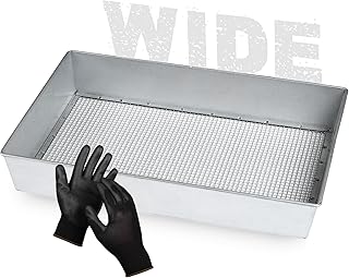 Large Soil Sifter, 17.5 x 11.5 Inch Size with 1/4 Inch Mesh, Includes Work Gloves