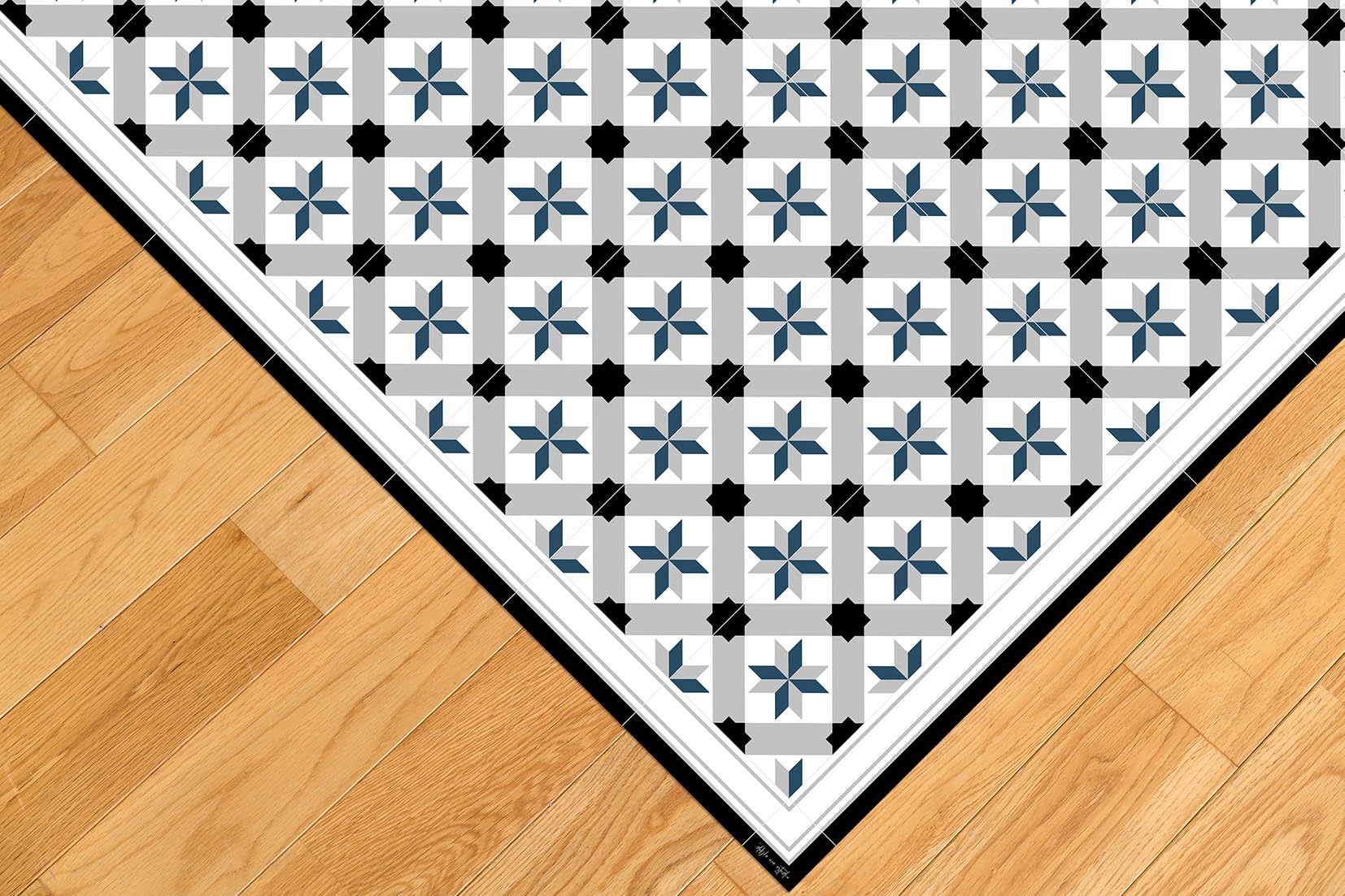 DobleUve Estudio Tapis Vinyle 23 | Noire | 80x200 cm | Cuisine, Salon Antidérapant Antifongique Ignifuge | Enfants, Bain PVC