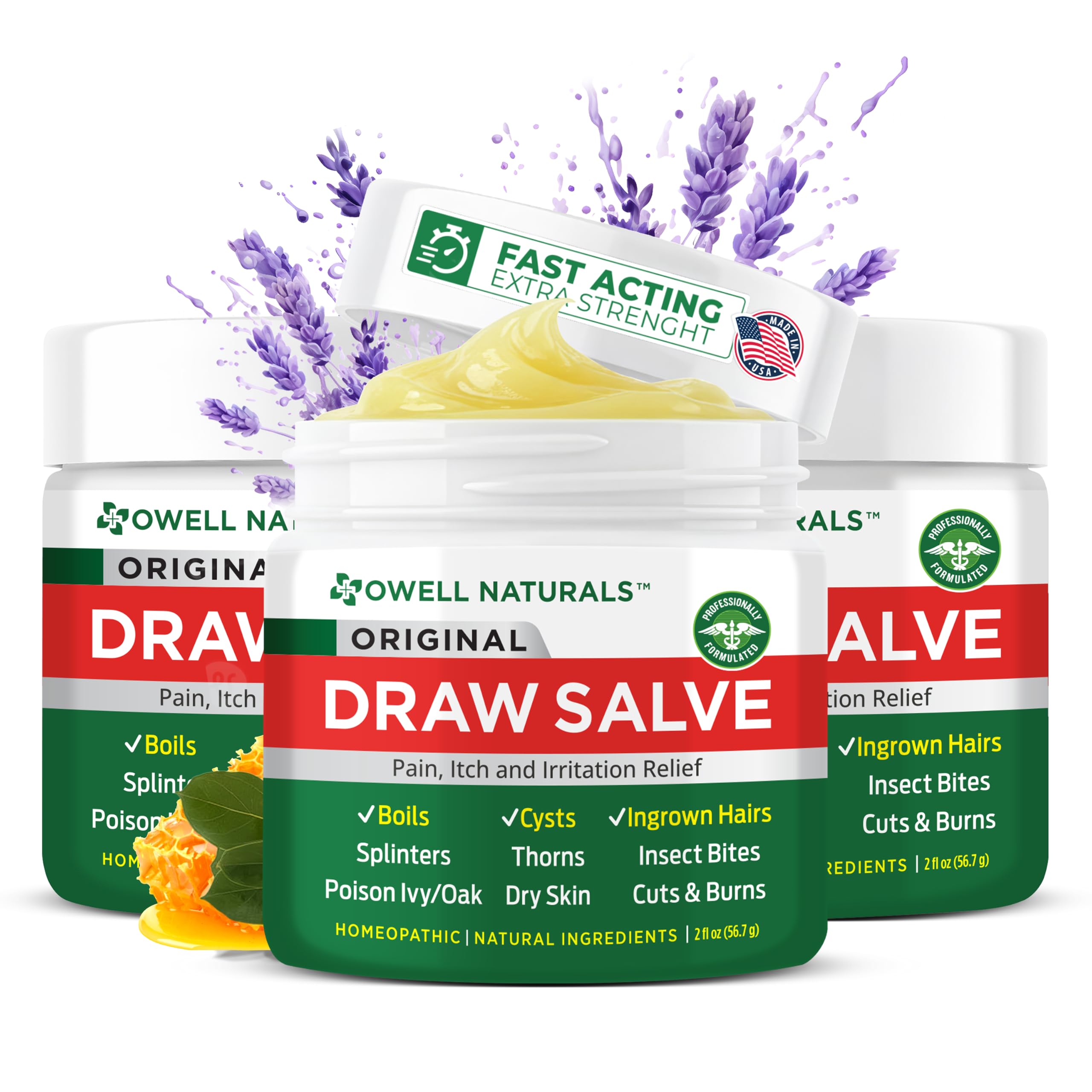 Owell Naturals Drawing Salve, 2 Fl Oz Ointment Multipurpose for Boil Removal, Cyst, Bumps, HS, Deep ingrown Hair, Splinter Out, Itch from Insect Bites, Poison Ivy — Amazon image 8