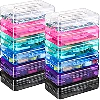 Vista 13 de Fainne Paquete de 24 cajas de lápices para la escuela, estuche de plástico transparente grande, caja de lápices de plástico grande apilable a