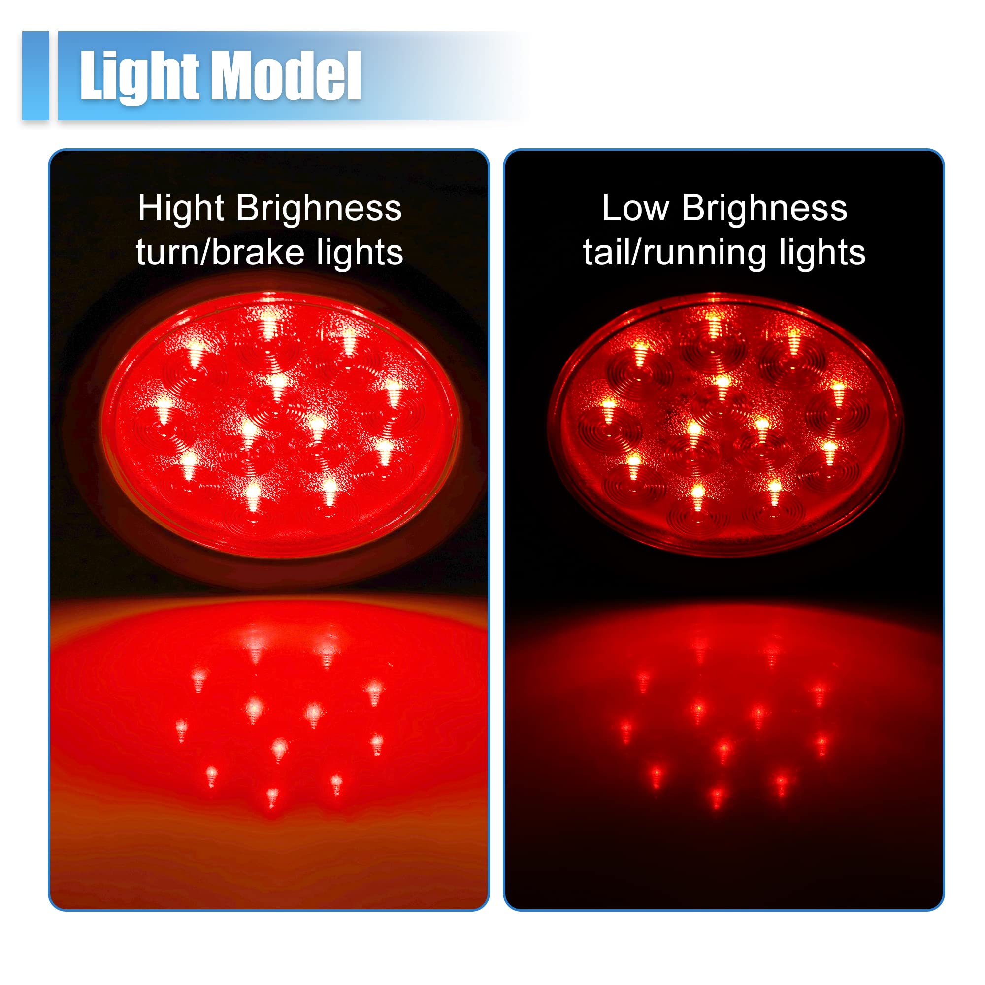 X AUTOHAUX 1 Juego 4" 12 LED Rojo Blanco Remolque Luz Barra Impermeable Marcador ID Barra