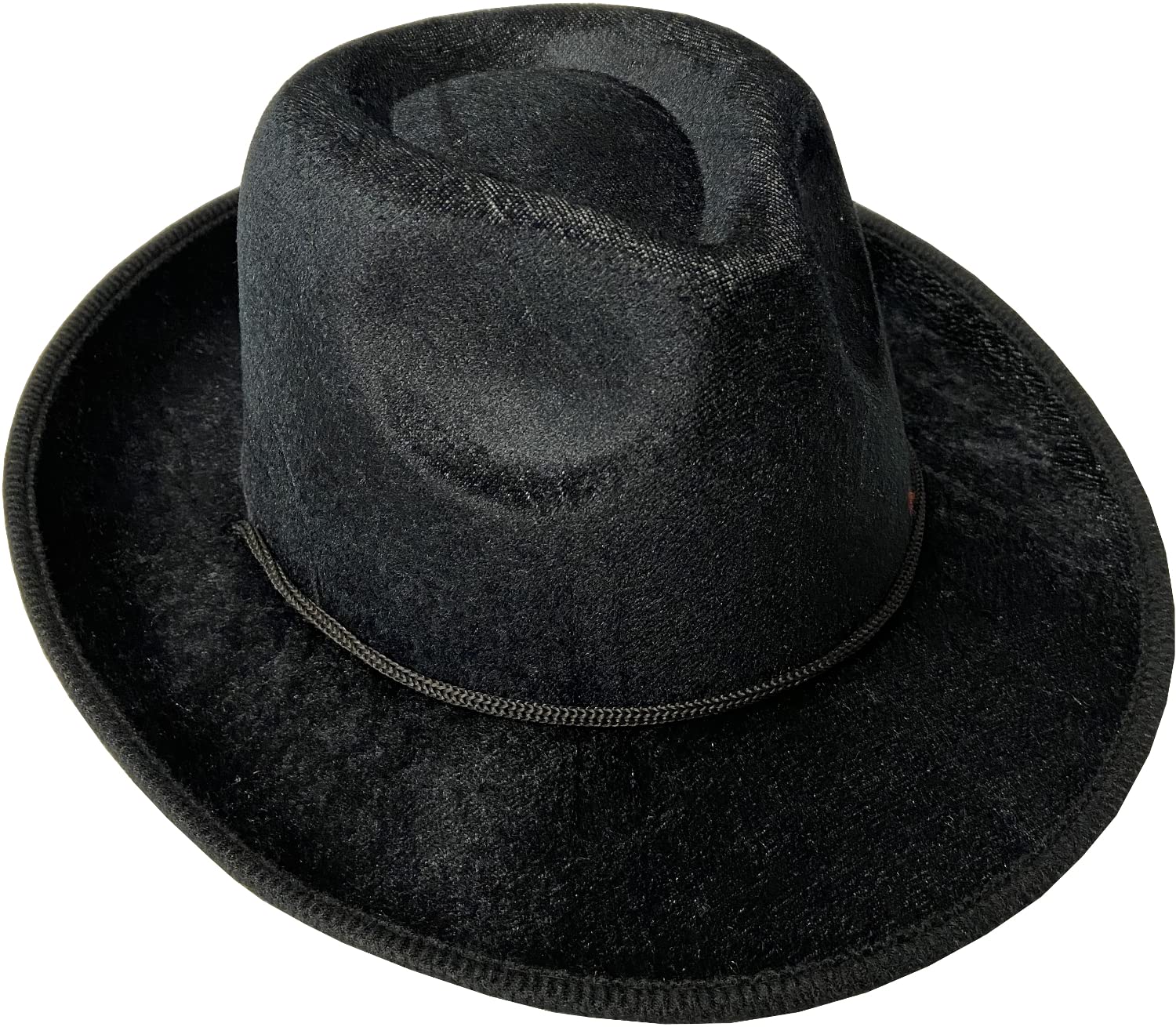 Adult's Black Velvet Gangster Cowboy Hat Costume Accessory