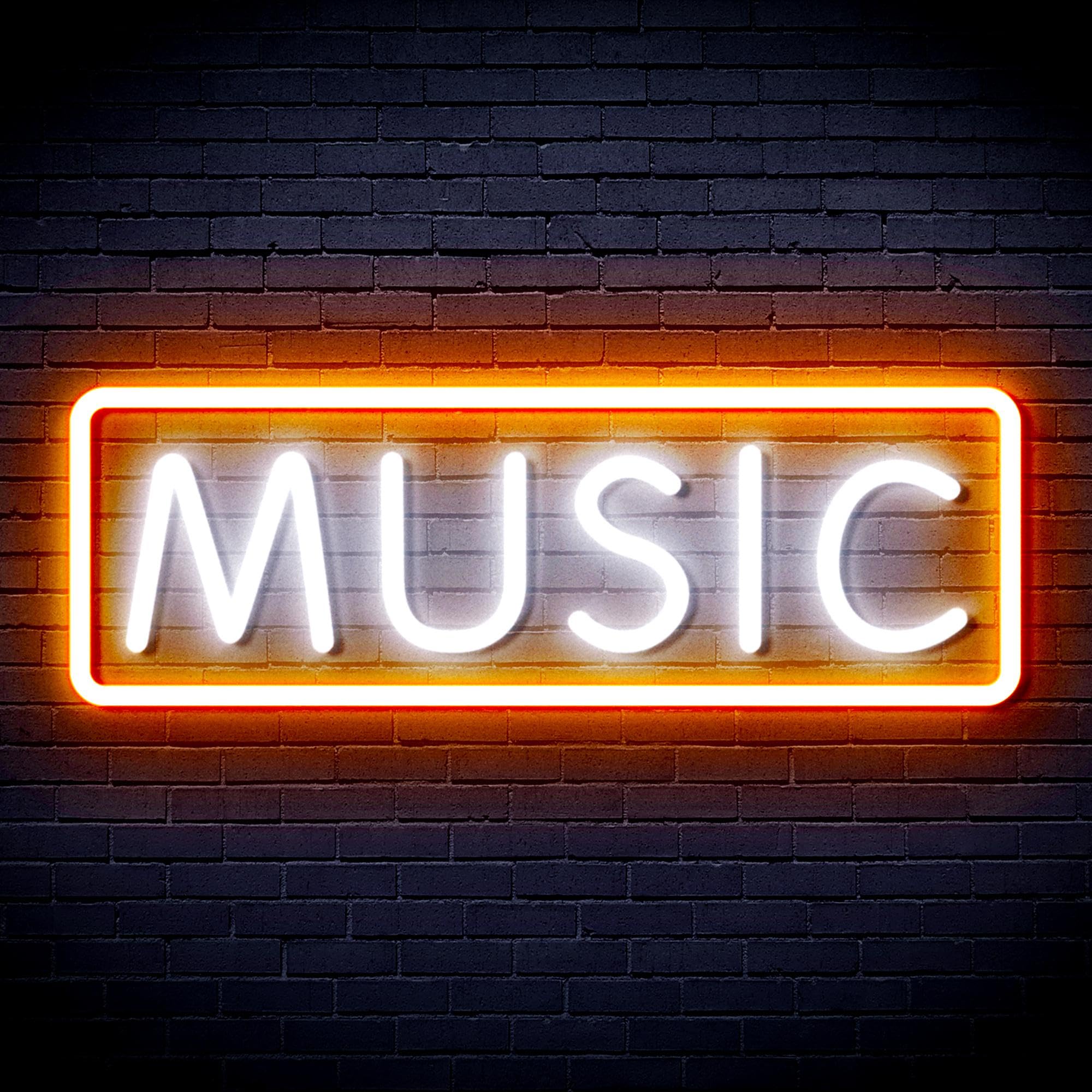 ADVPRO Music Sign Flex Silicone LED Neon Sign - White & Orange - st16s42-fnu0076-wo — image 1