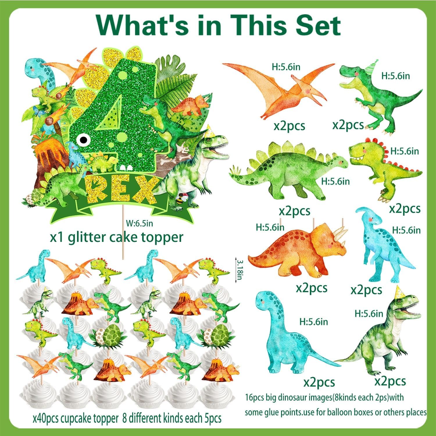 Dinosaur 4th Birthday Party Supplies Decorations Rawr Roar I am Four Party Decorations Dinosaur Plates Napkins Cups Tableware Set Balloon Box Balloon Garland Banner Backdrop TableCloth Dino Decor