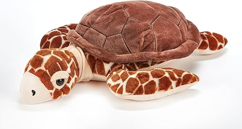 The Petting Zoo Loggerhead - Peluche de tortuga marina, regalos para niños, animales salvajes del océano Onez, juguete de peluche de tortuga marina
