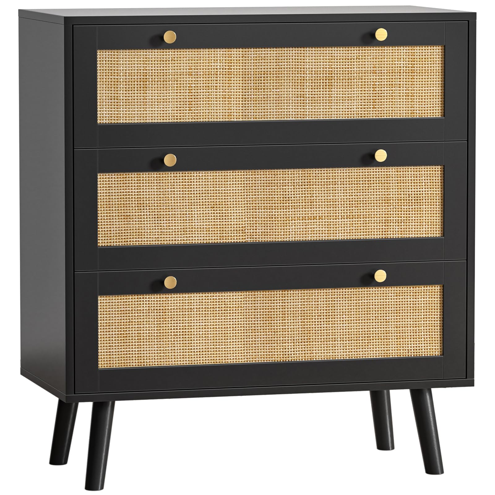 Skokliz Chest of Drawers with 3 Drawers, Modern Wooden Storage Organizer Unit, Wide Chest of Drawers for Closet, Clothes, Kids, Baby, TV Stand — image 1