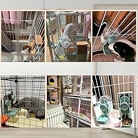 Vista 8 de Dispensador automático de alimentos y agua colgante, juego de alimentador de conejo por gravedad, cuenco de comida para gatos y conejitos