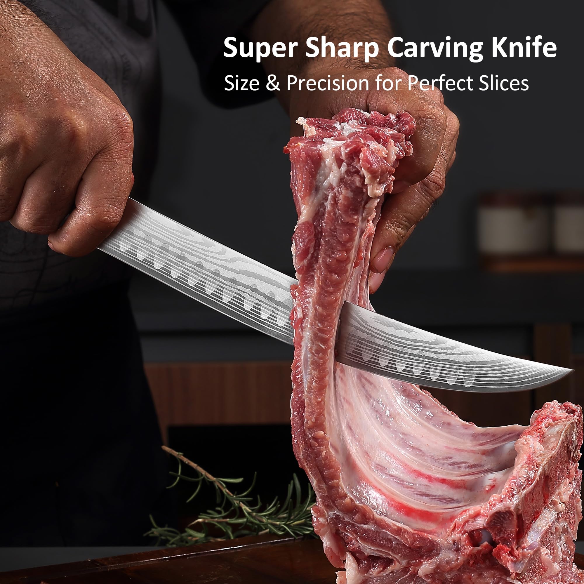 PAUDIN 10″ Carving Knife, Curved Brisket Slicing Knife for Meat Cutting — Amazon image 4