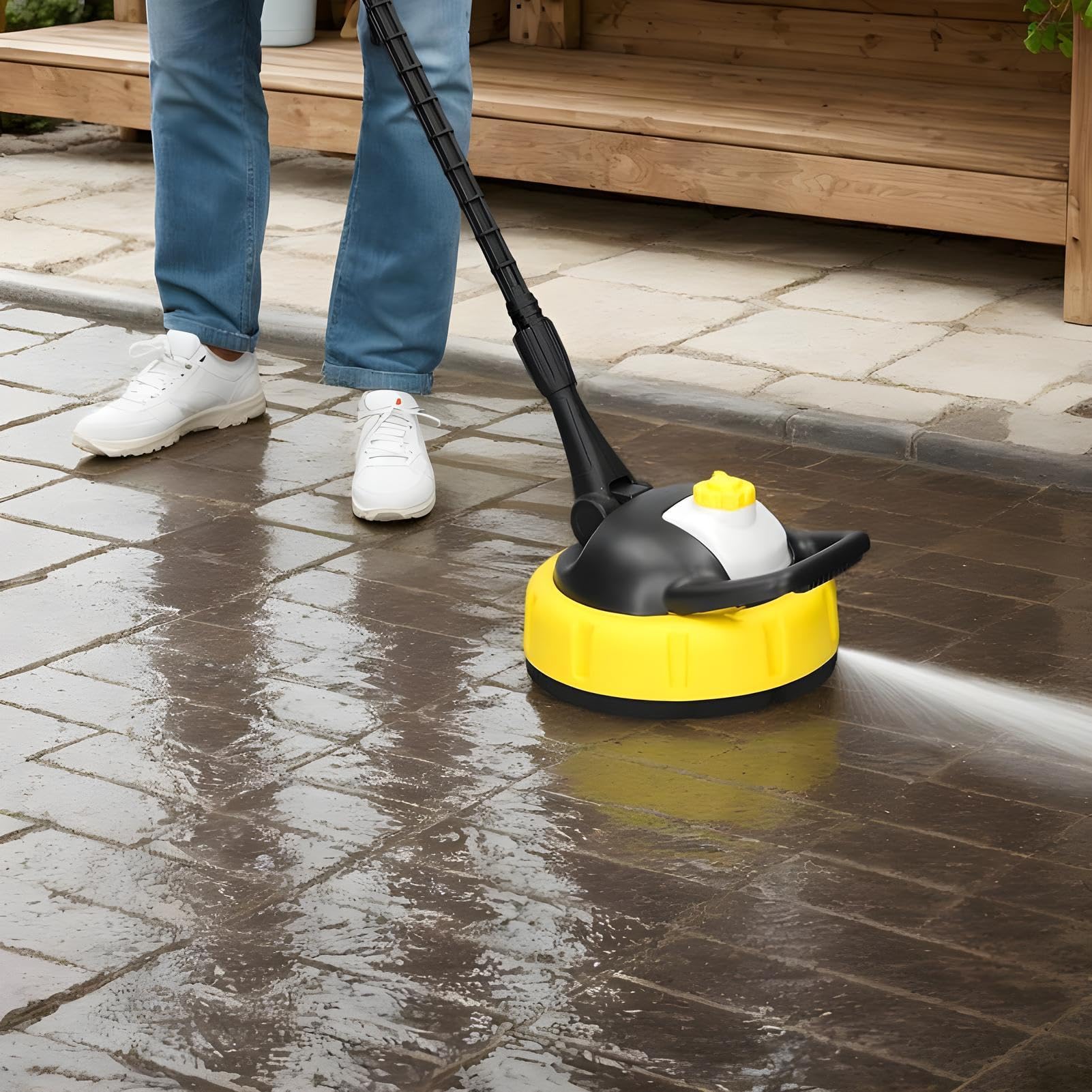 Scopa per idropulitrice per idropulitrice Scrubber per esterni | Manico lungo per pulizia del patio per prodotti per la pulizia