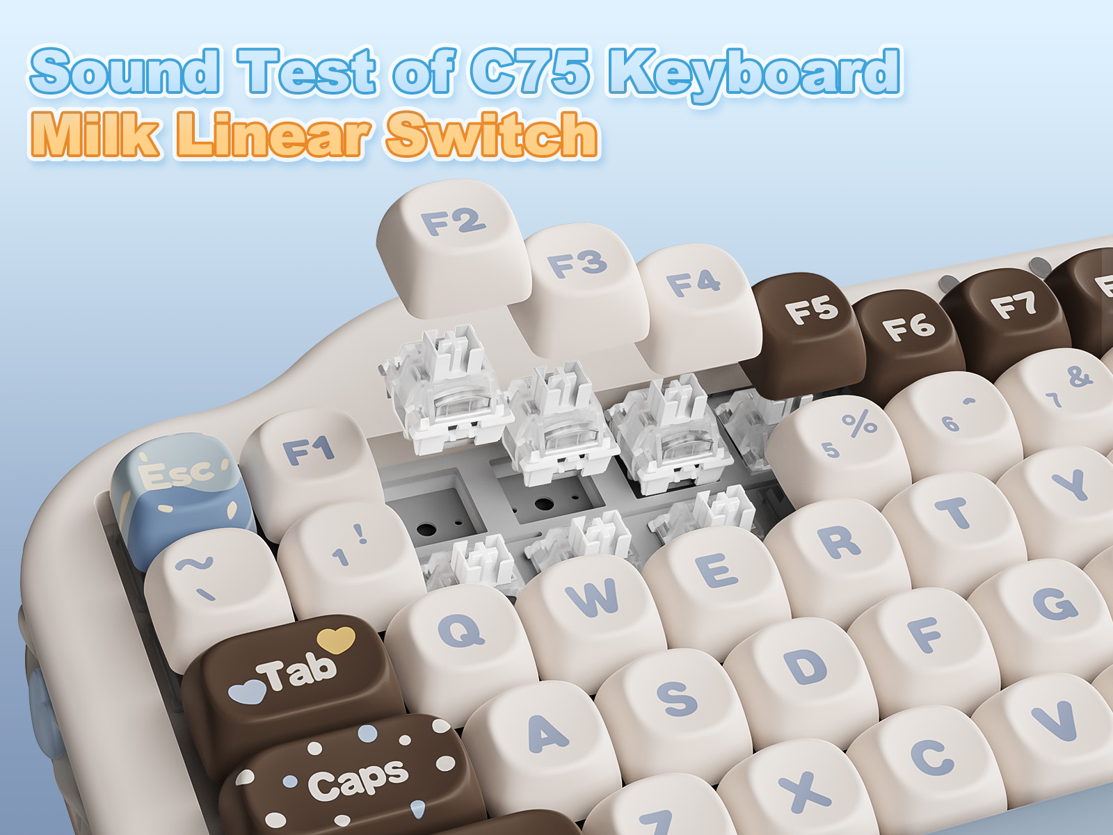 Amazon.com: YUNZII C75 Cute 75% Wireless Mechanical Keyboard