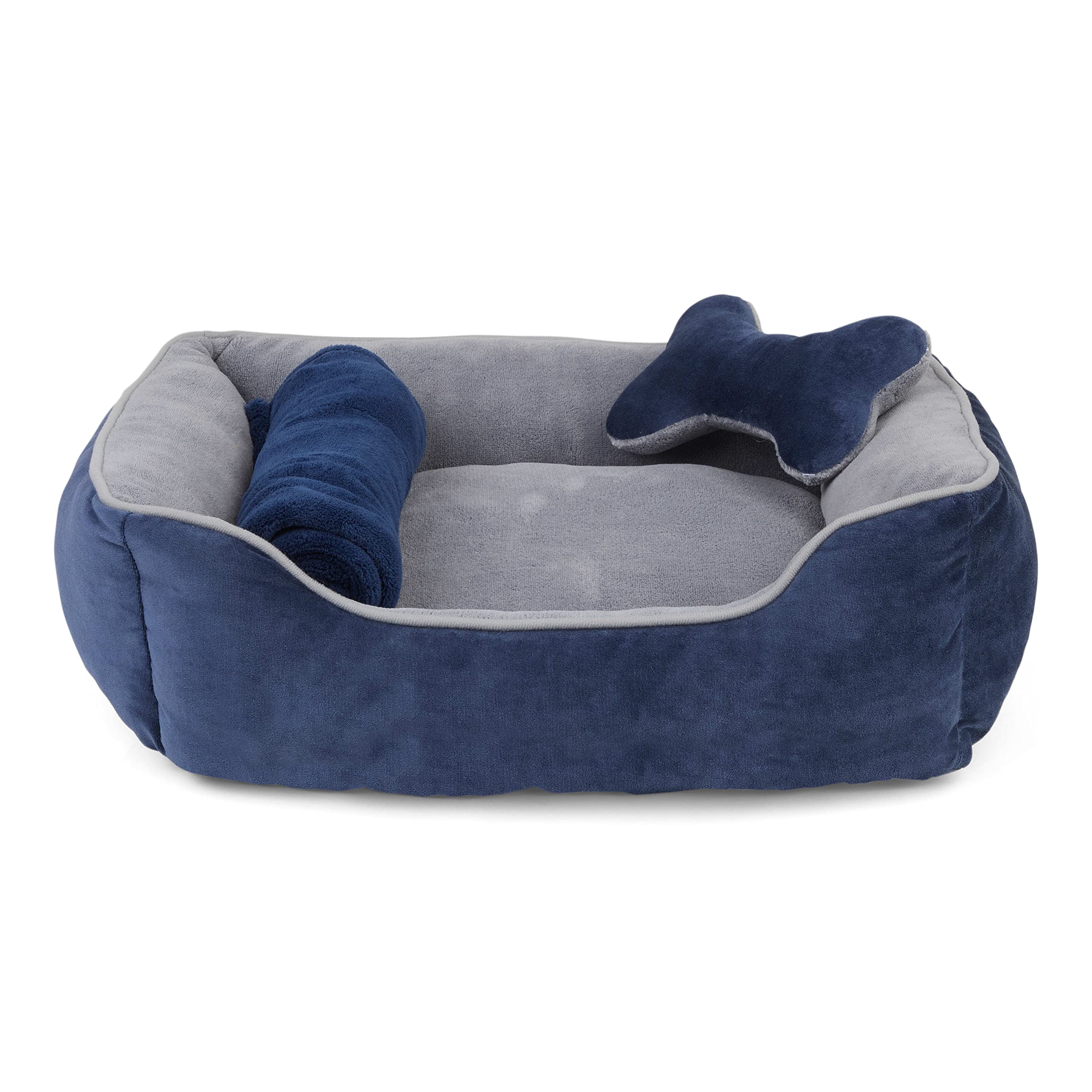 EveryYay Essentials Dog Bed Bundle 22" L X 18" W Small Navy