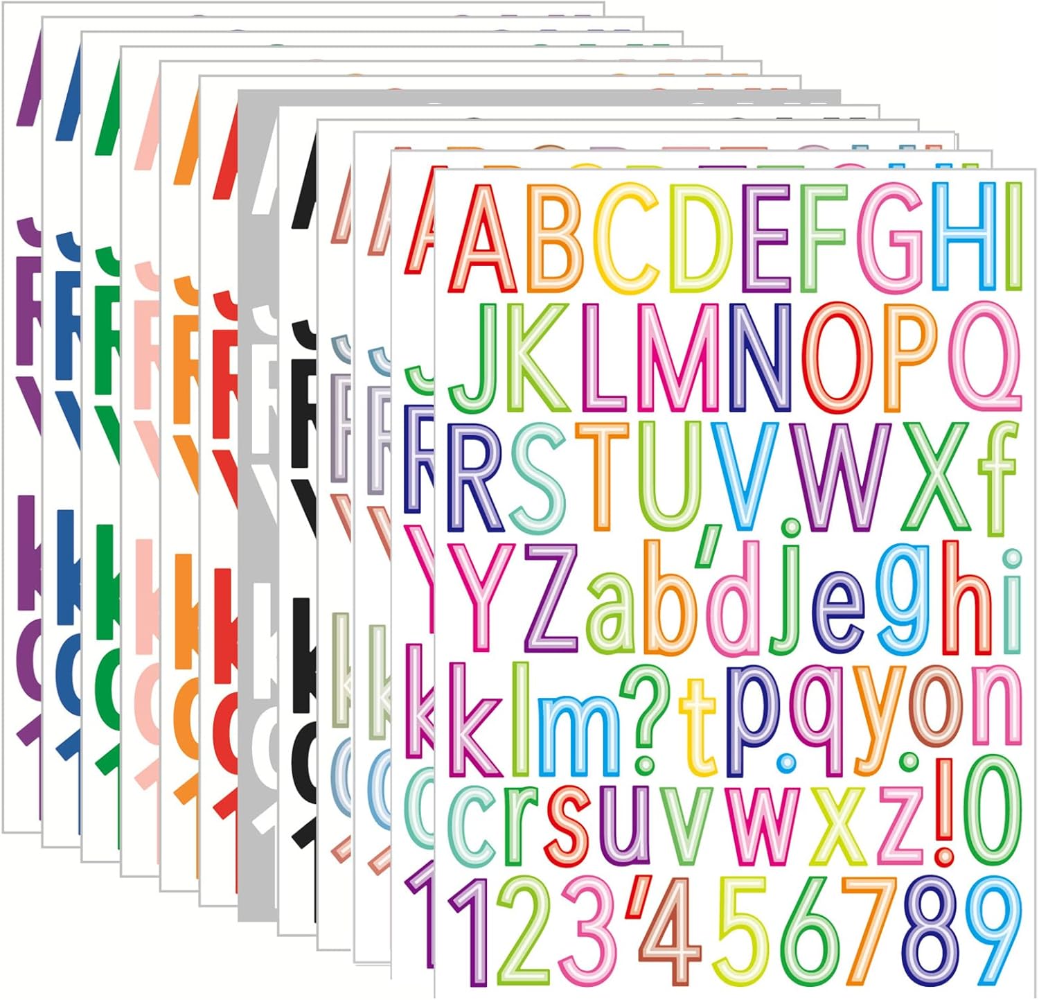 952 PCS Letter Alphabet Stickers - 14 Sheets, 1.5in Vinyl Self-Adhesive, Mailbox Numbers Labels DIY Crafts Art Making, Decals for Sign, Notebook, Classroom Decor, Door